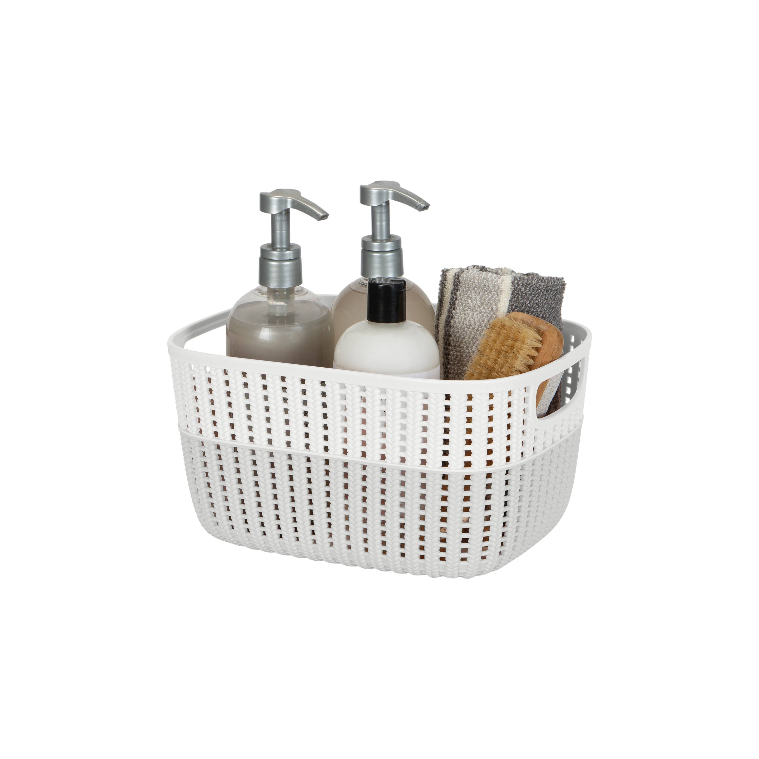 Simplify Medium Heather Gray 2-Tone Decorative Storage Basket