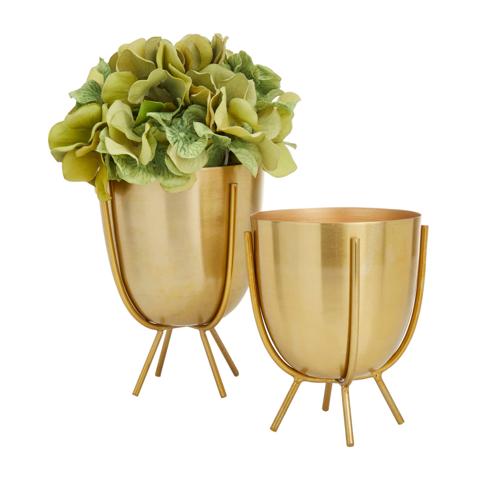 Gold Contemporary Planter, Set of 2" 6", 7"