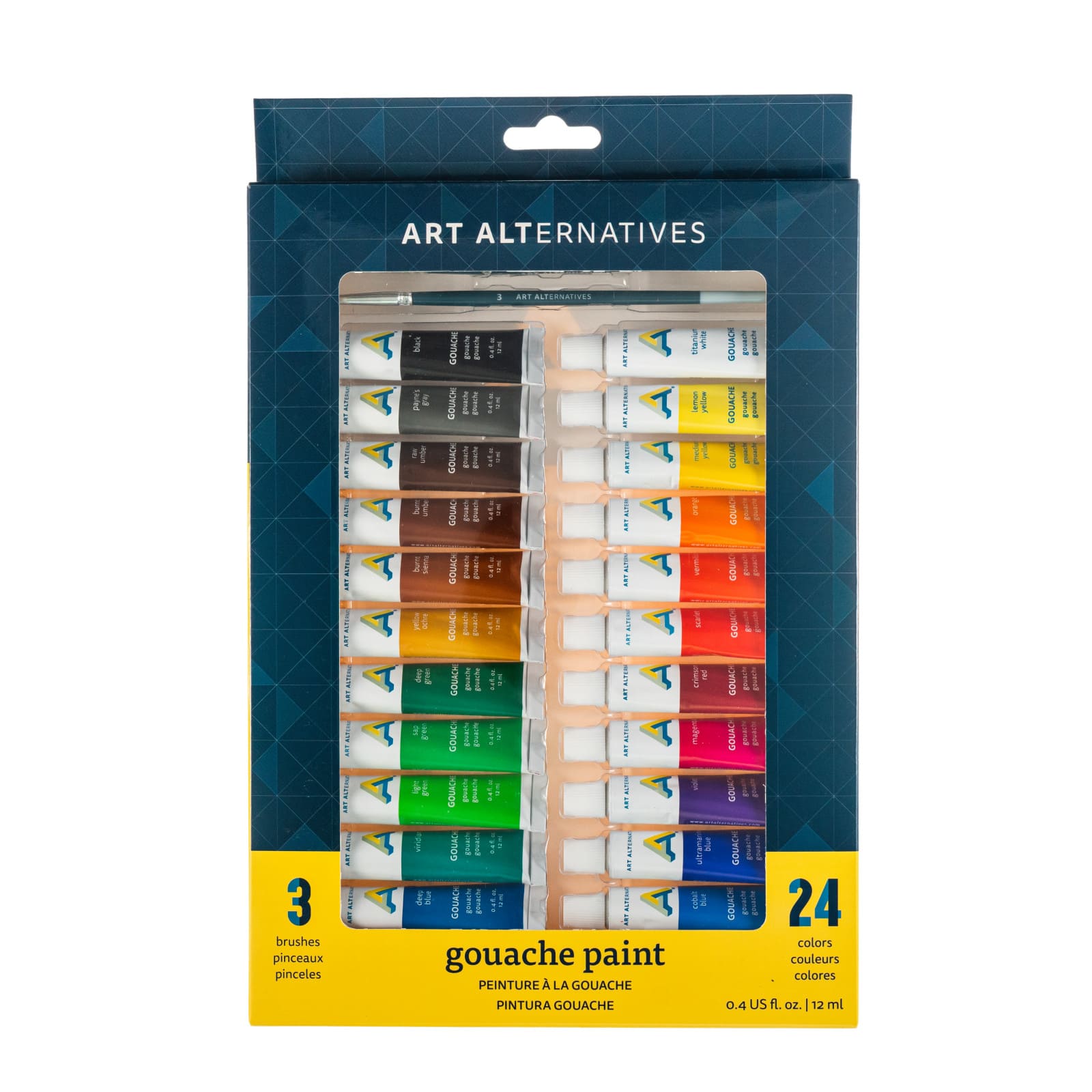 Art Alternatives Economy Gouache 24 Color Paint Set, 12mL Tubes
