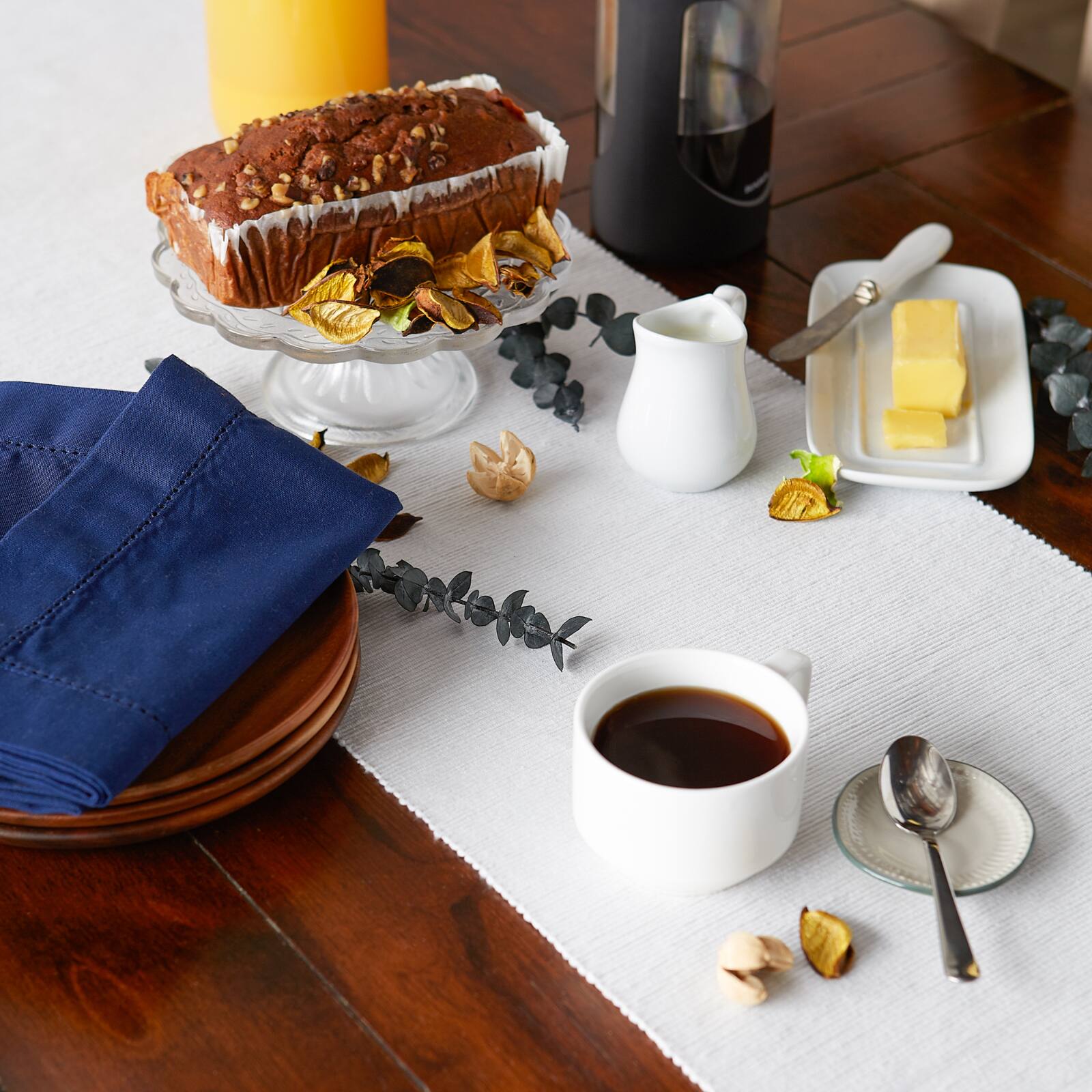 DII® Light Gray Eco-Friendly Chambray Fine Ribbed Table Runner 13x72 inches