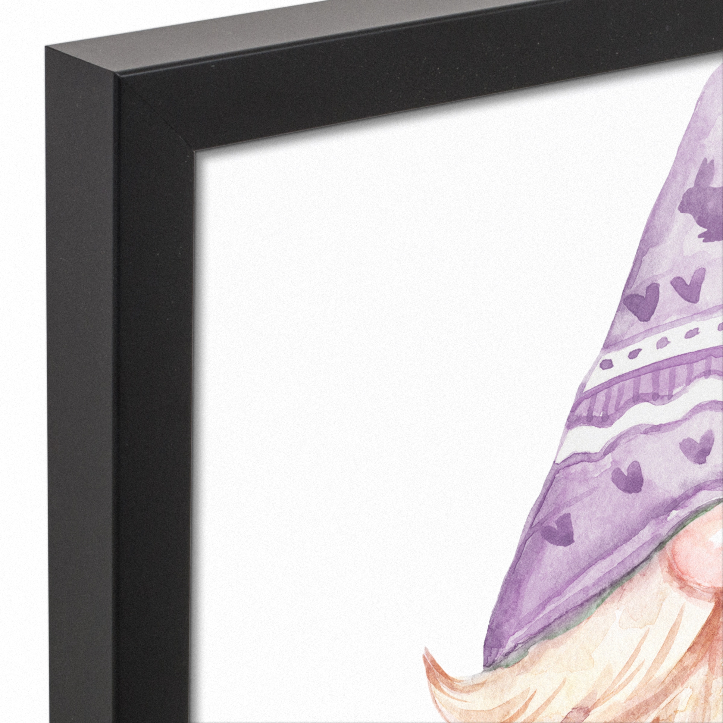 Easter Gnome Banner 12" x 12" Black Floating Framed Canvas