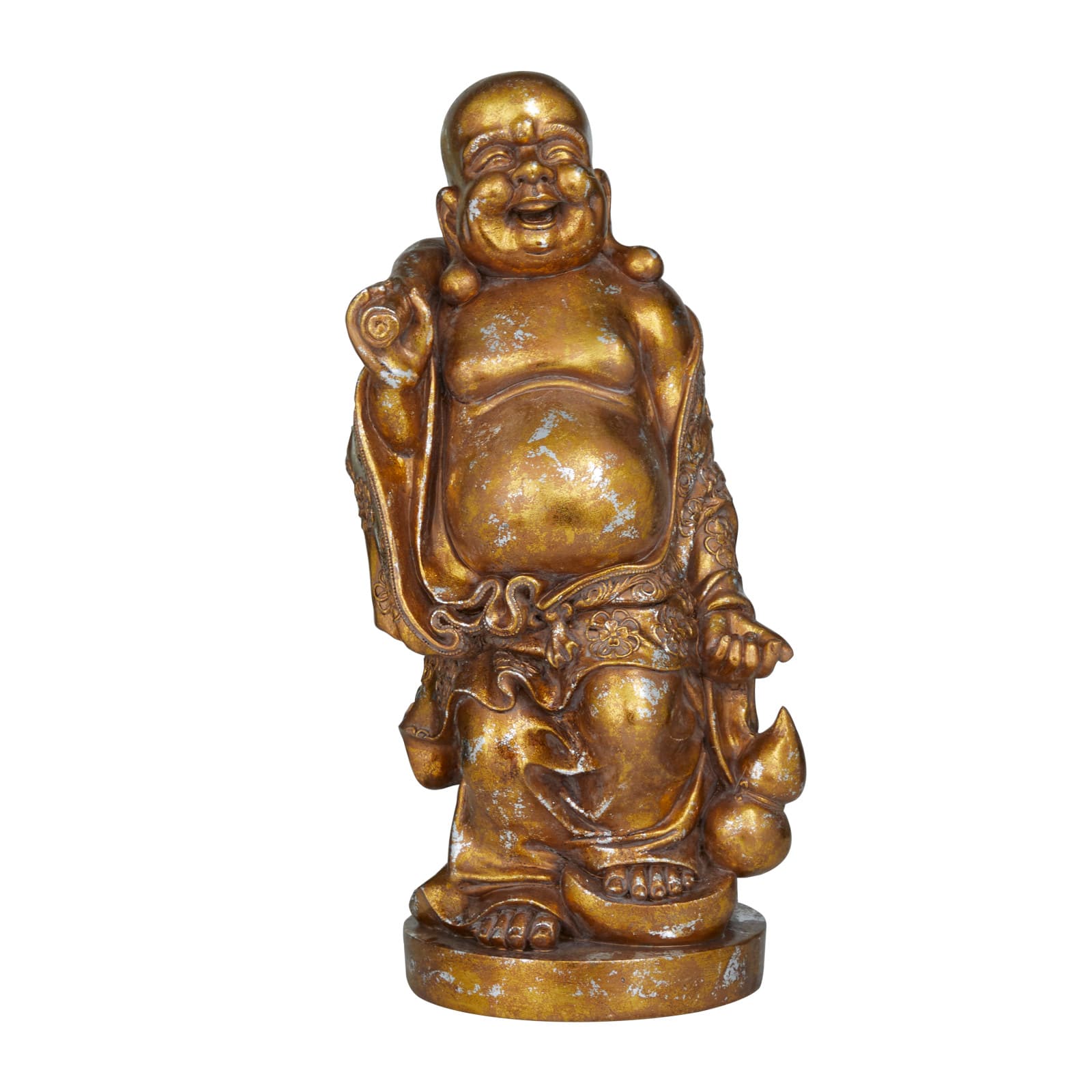 CosmoLiving by Cosmopolitan 23" Bronze Colored Polystone Meditating Buddha Sculpture