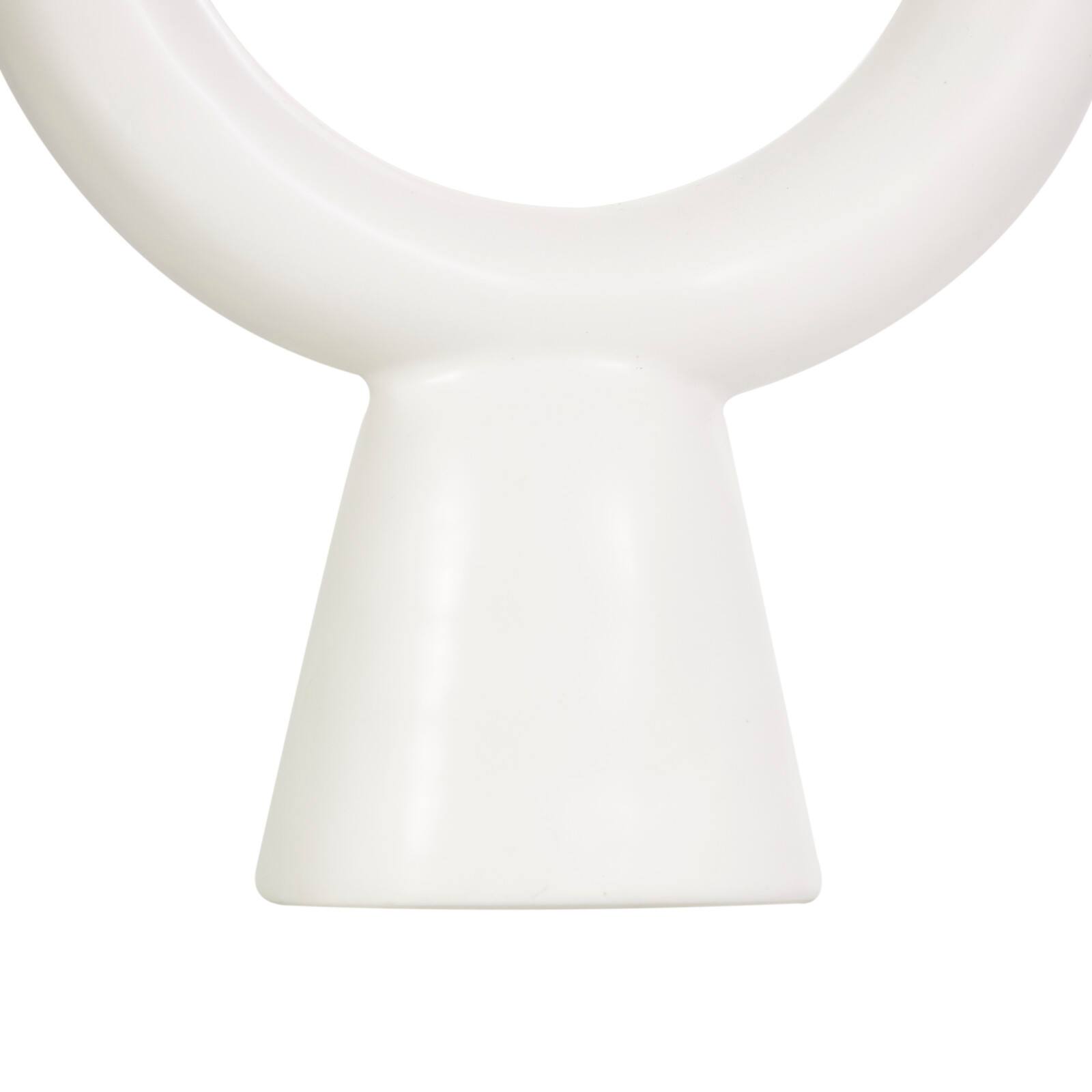 CosmoLiving by Cosmopolitan 12" Black & White Ceramic Geometric Ring Taper Candle Holder Set