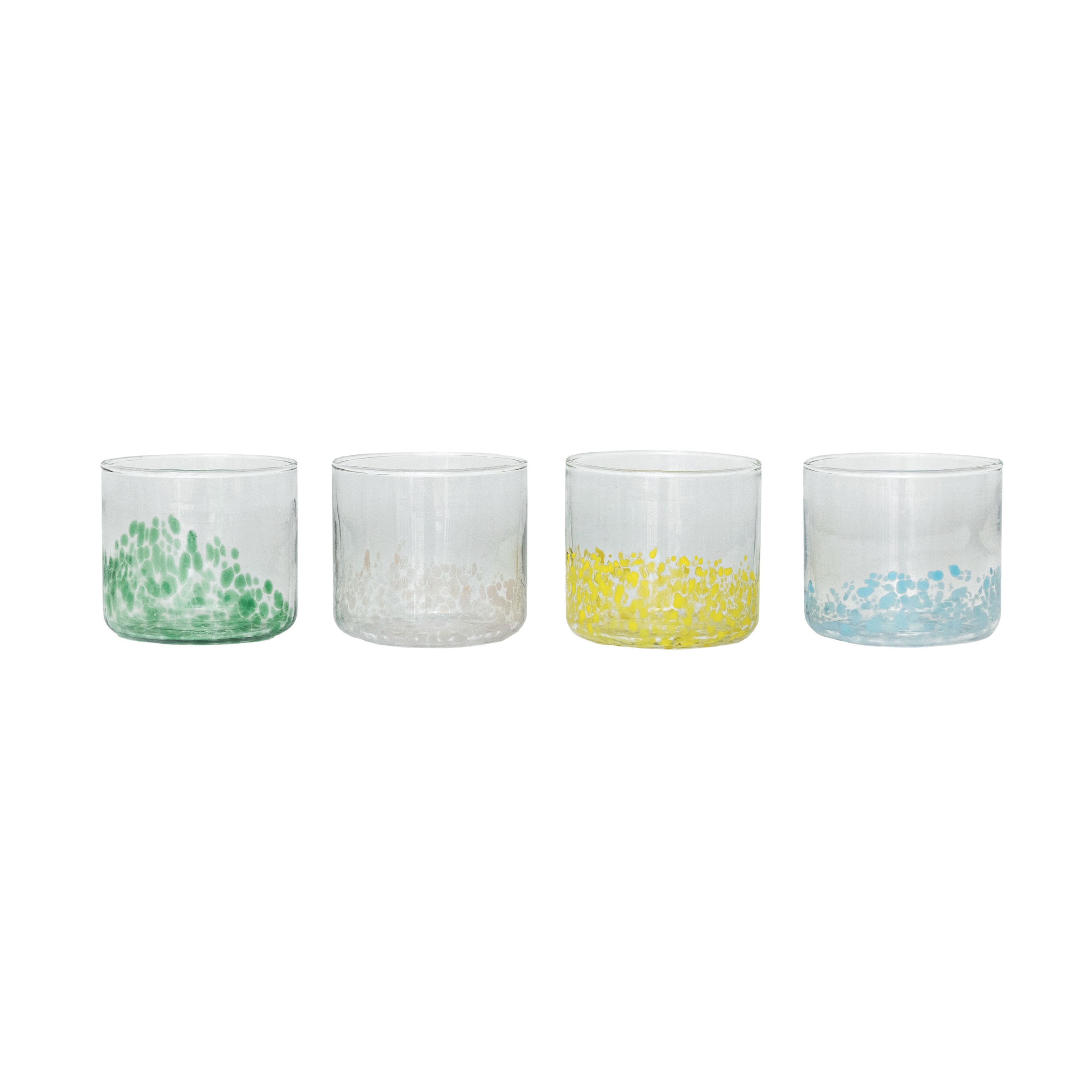 Hello Honey® 8oz. Multicolor Festive Confetti Hand-Blown Drinking Glasses, 4ct.