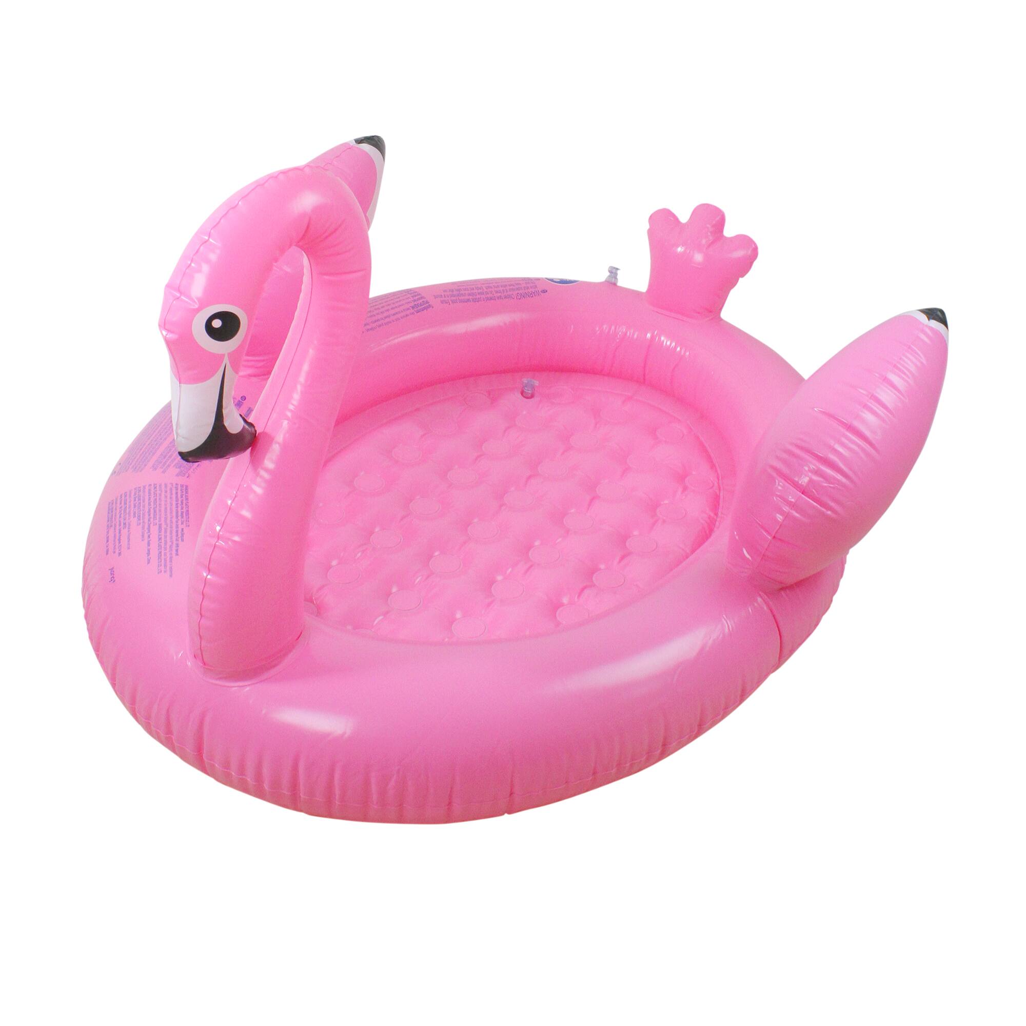 Swim Central 3.5ft. Inflatable Pink Flamingo Children&#x27;s Swimming Pool