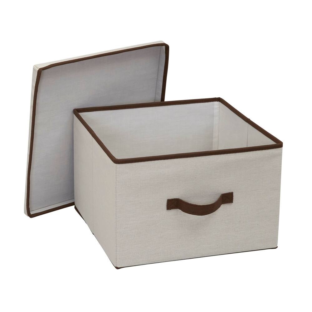 Household Essentials Canvas Storage Box with Lid