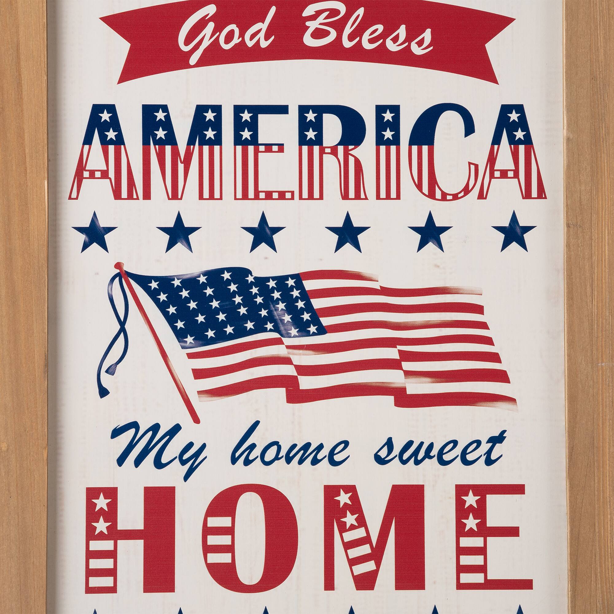 Glitzhome® 24" Wooden Patriotic Easel Sign