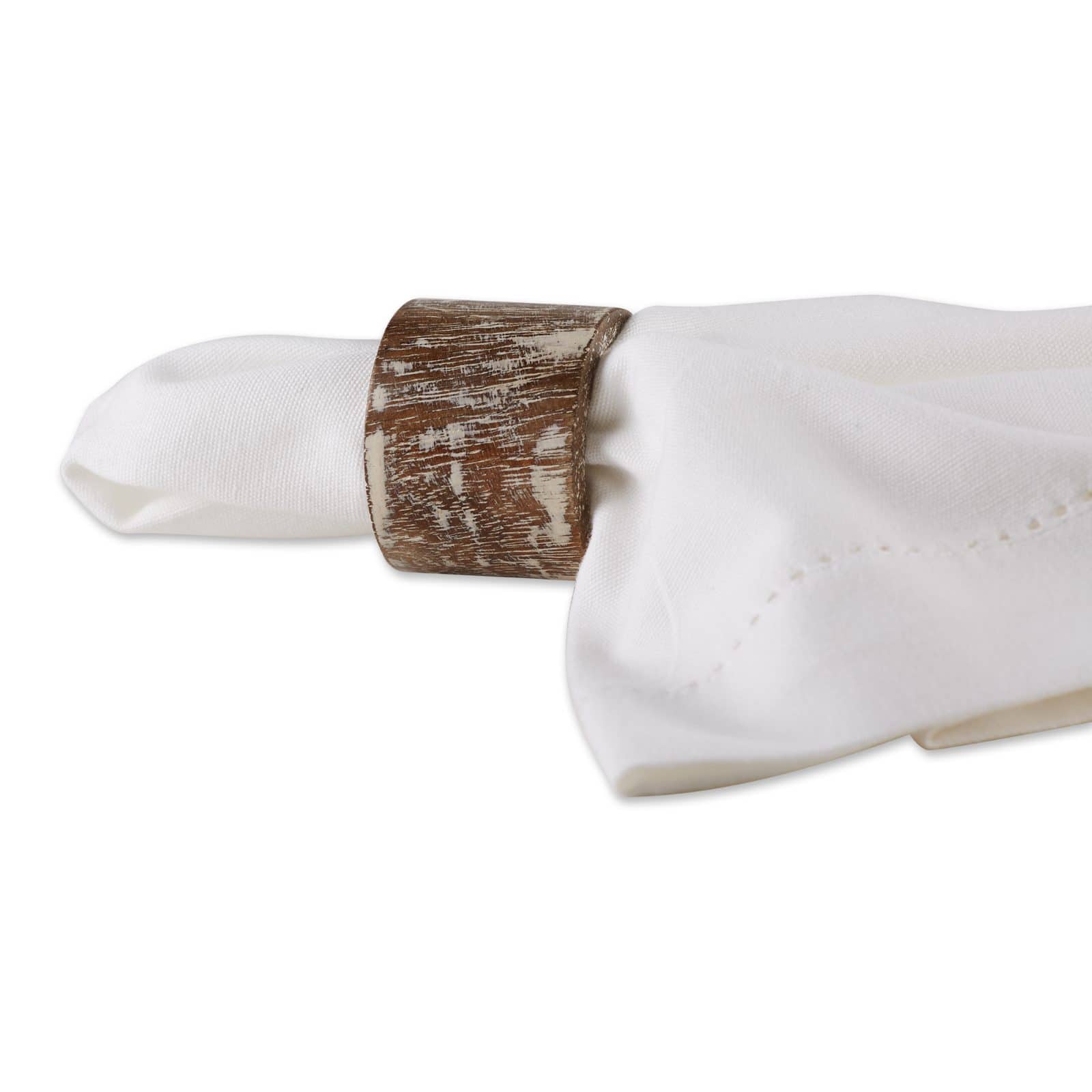 DII® Whitewashed Wood Band Napkin Rings, 6ct.