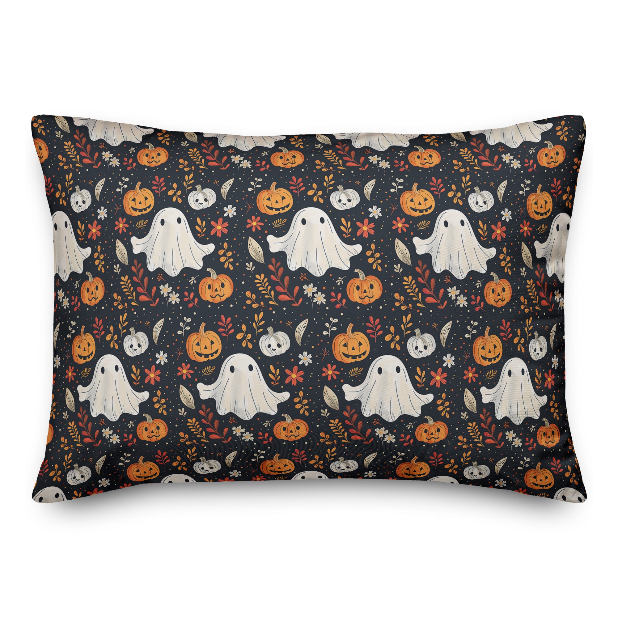 Ghost Fall Leaf Pattern 14&#x22; x 20&#x22; Spun Poly Pillow