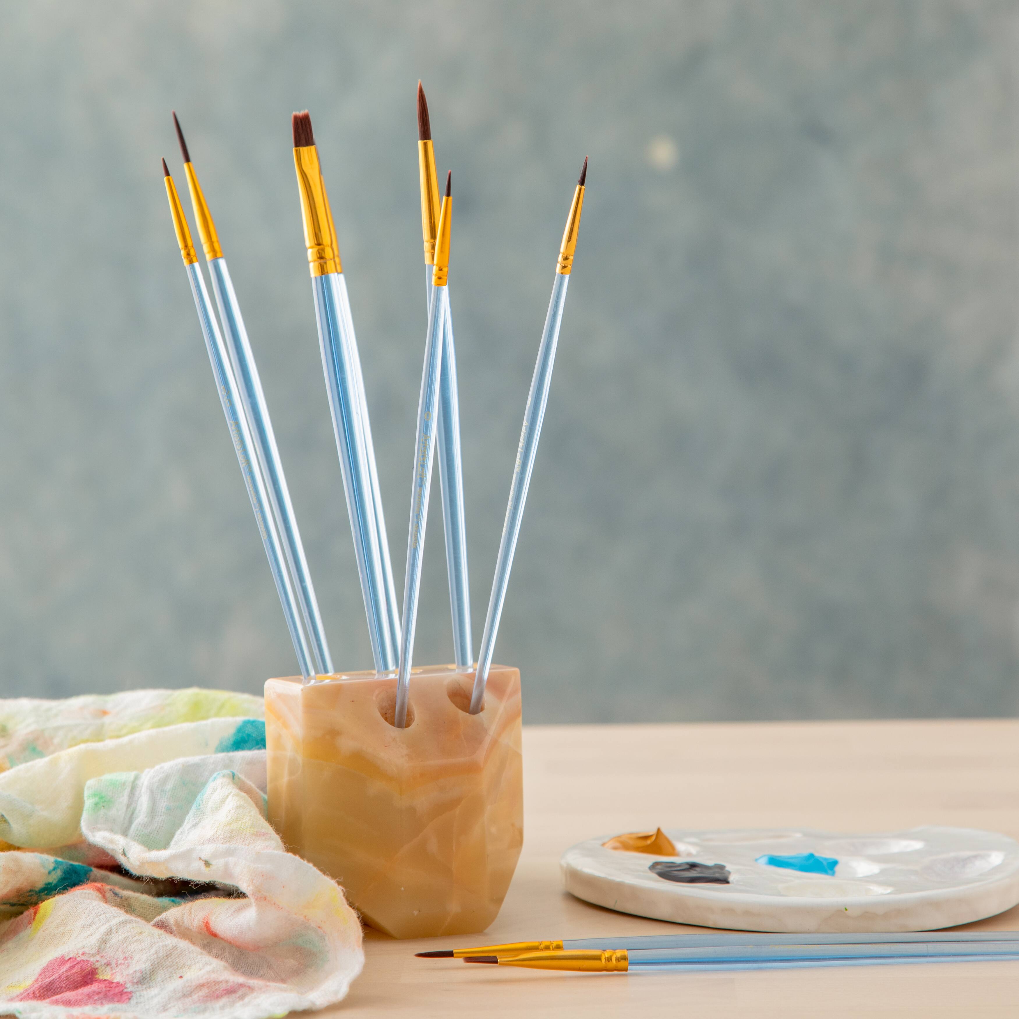 12 Packs: 9ct. (108 total) Necessities&#x2122; Brown Synthetic Acrylic Round Variety Brush Set by Artist&#x27;s Loft&#x2122;