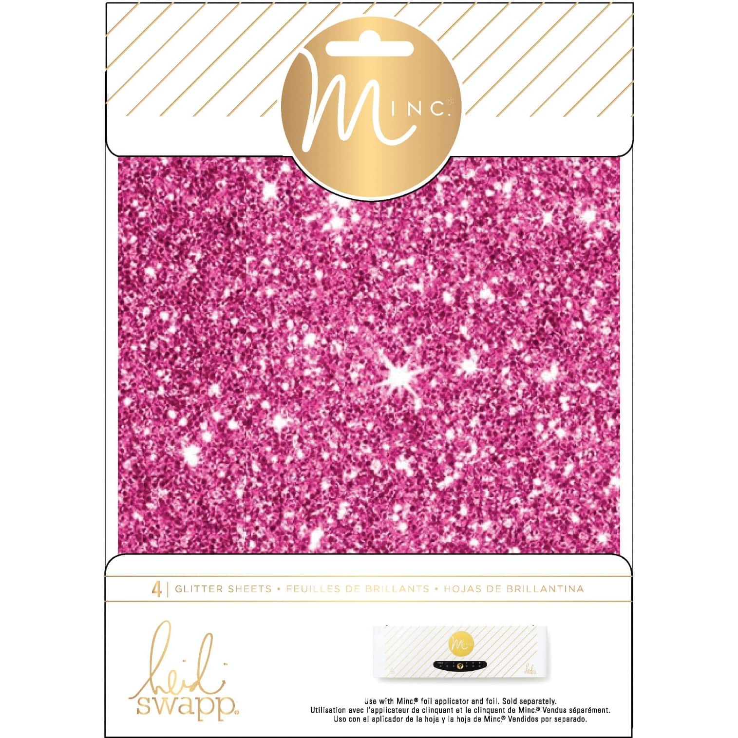 Heidi Swapp&#x2122; Minc Pink Glitter Sheets, 6&#x22; x 8&#x22; 