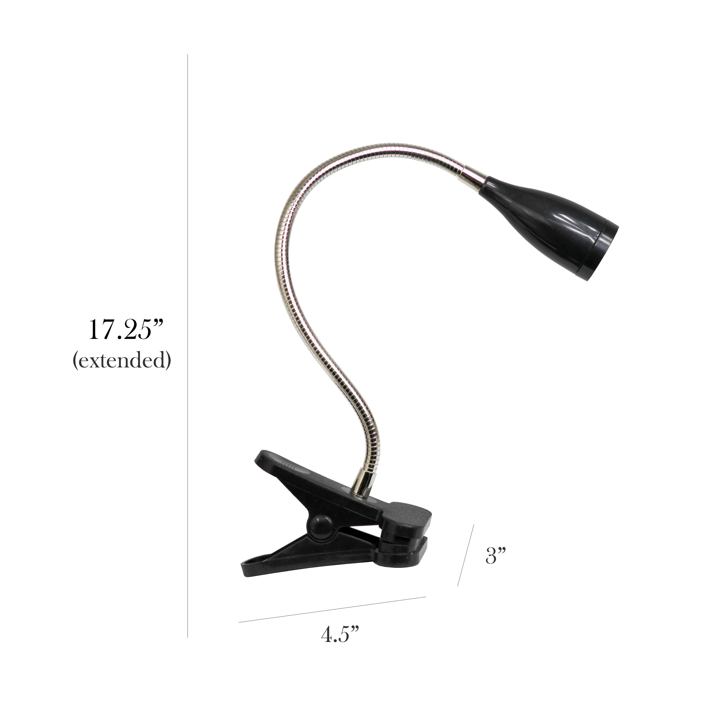 Simple Designs Flexible Gooseneck LED Clip Light Desk Lamp