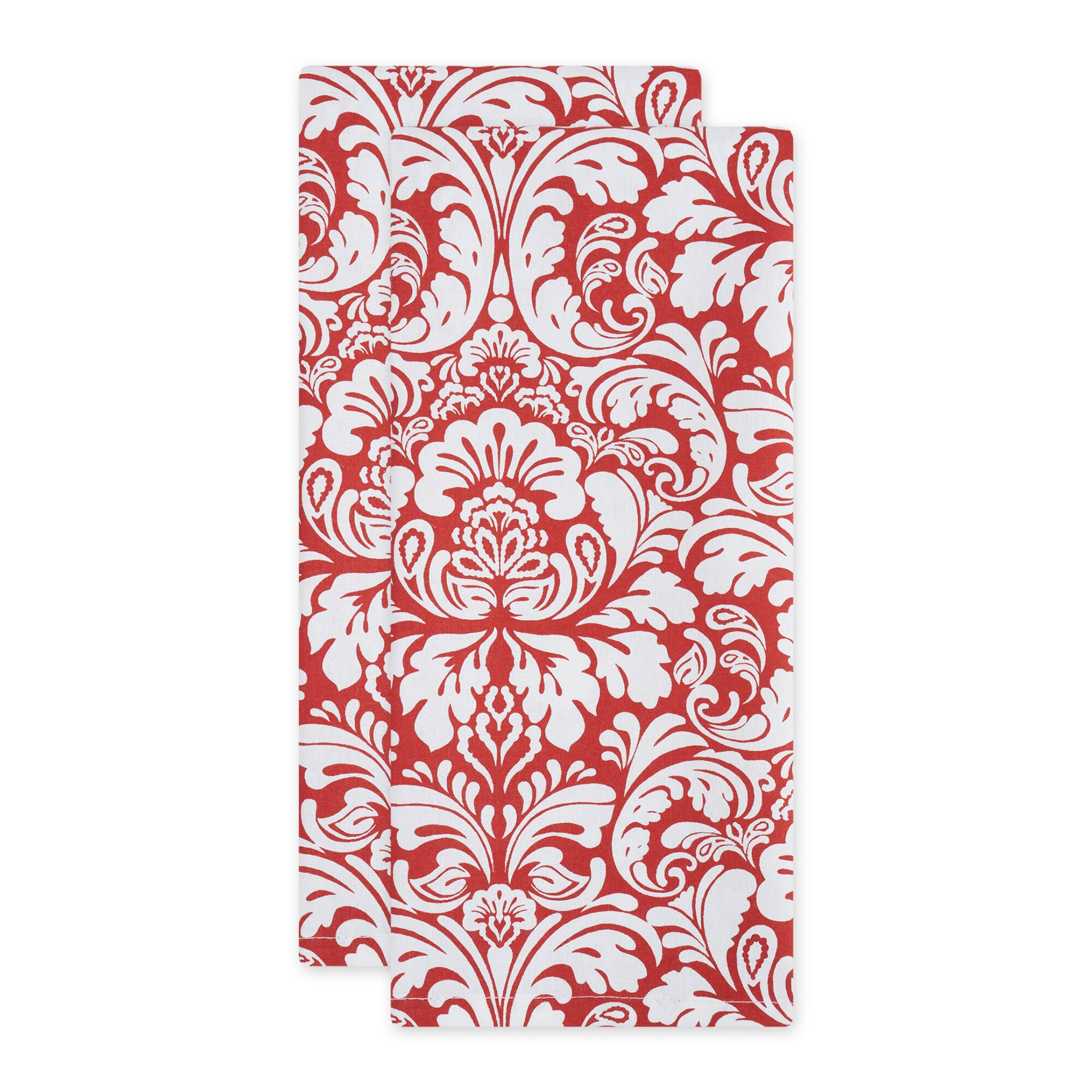 DII® Red Damask Dishtowel (Set of 2)