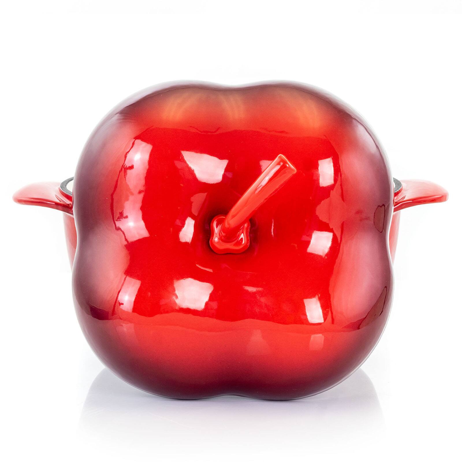 MegaChef 3qt. Red Pepper Shaped Enameled Cast Iron Casserole