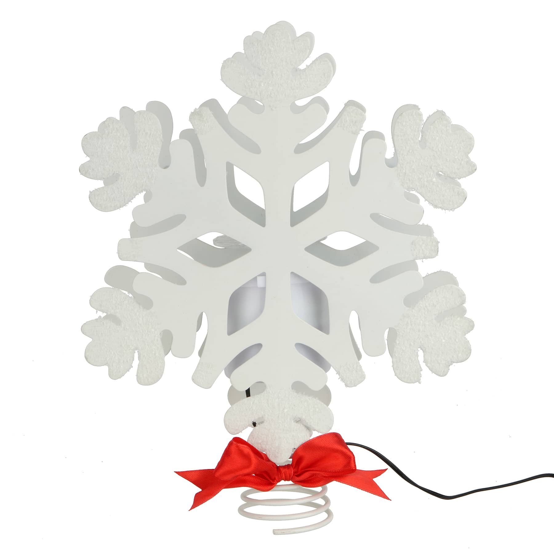 10.75&#x22; White Snowflake LED Projector Metal Tree Topper by Ashland&#xAE;