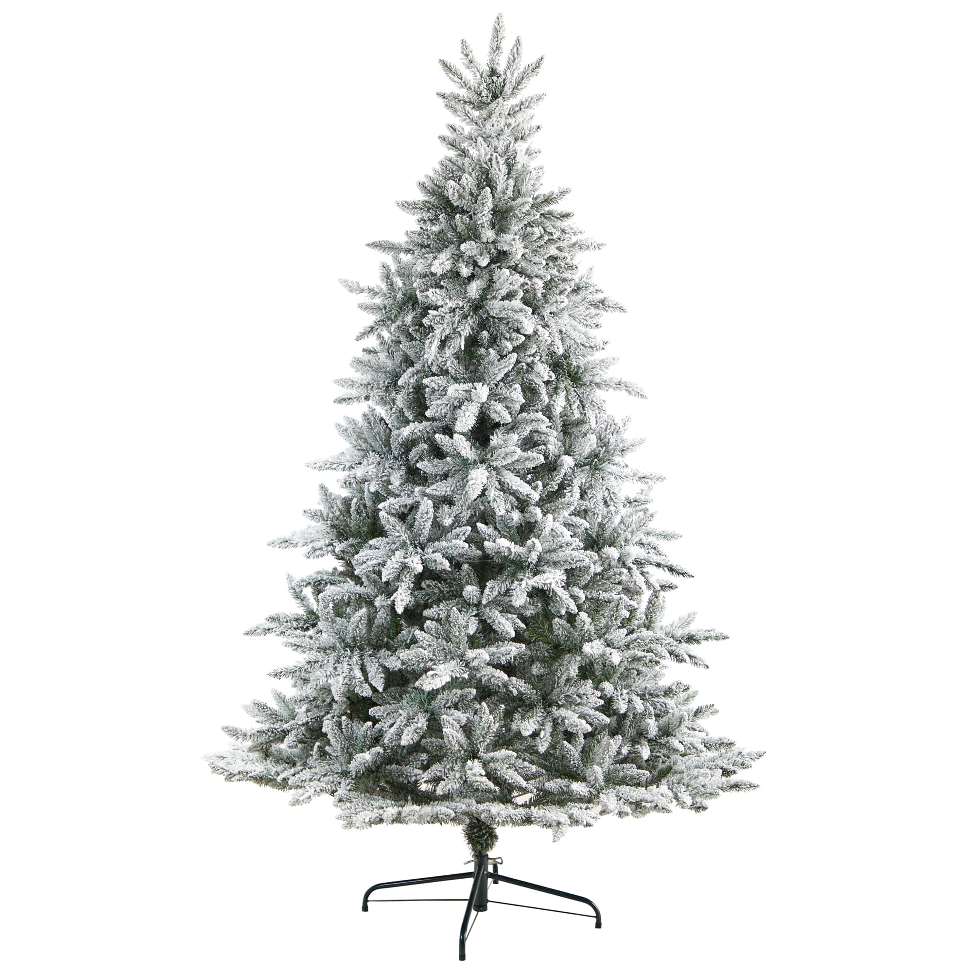 8ft. Pre-Lit Flocked West Virginia Spruce Artificial Christmas Tree, Clear Lights