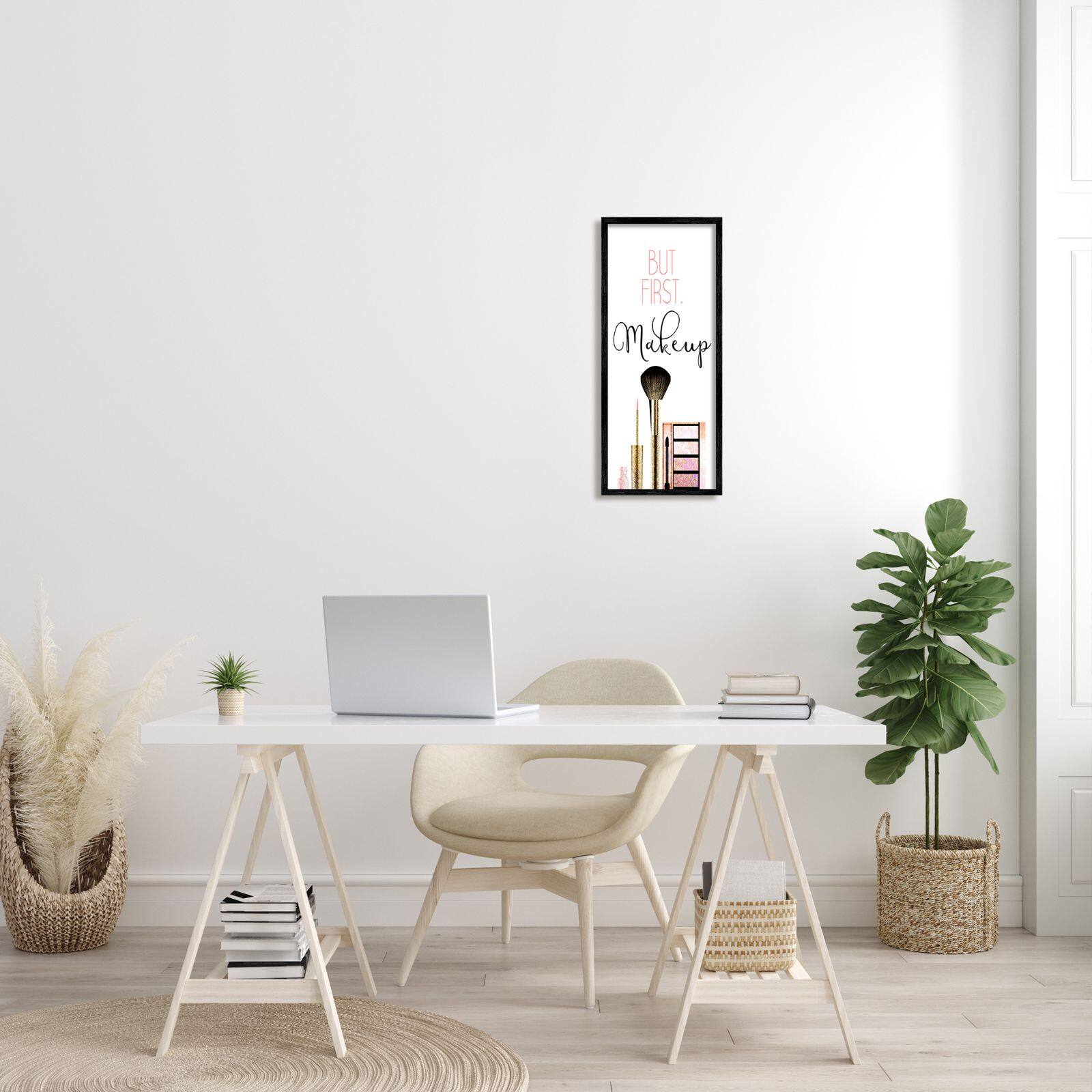 Stupell Industries Makeup Fashion Designer Modern Pink Word Framed Wall Art