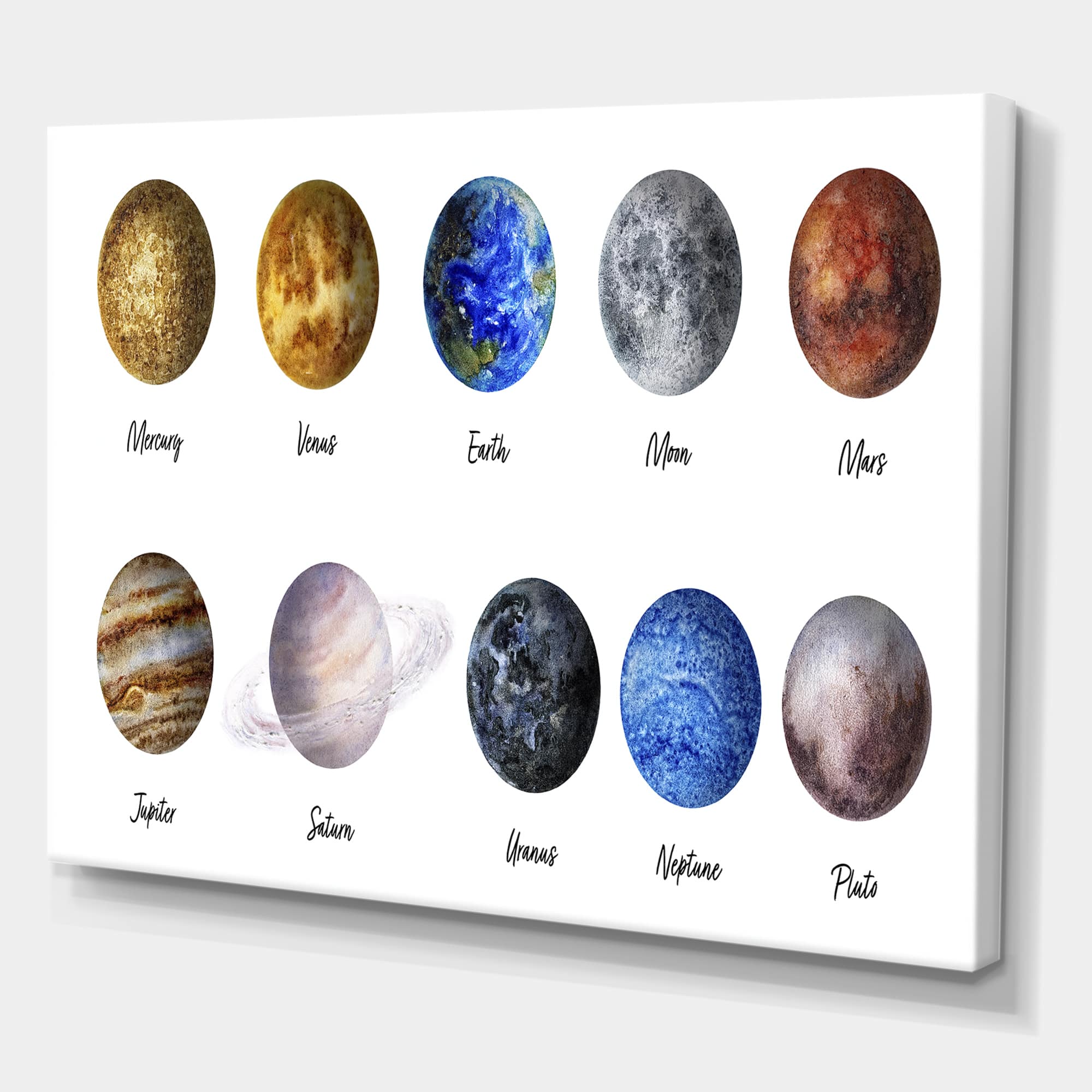 Designart - All Planets United - Modern Canvas Wall Art Print