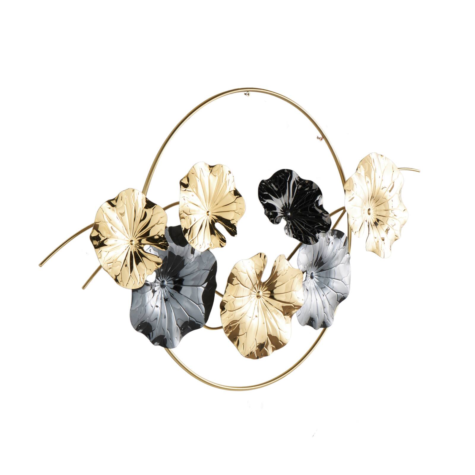 35" x 20" Gold Stainless Steel Leaf Home Wall Décor