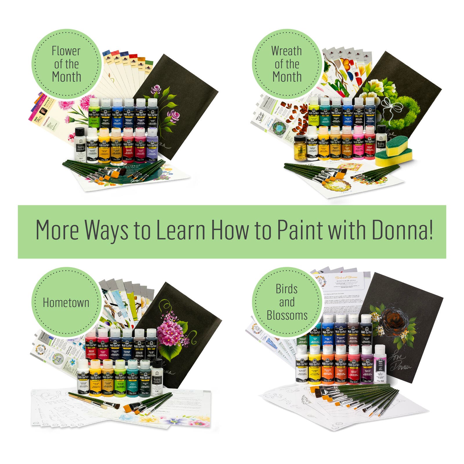 Let&#x27;s Paint with FolkArt&#xAE; One Stroke&#x2122; A-Z of Floral Painting Kit
