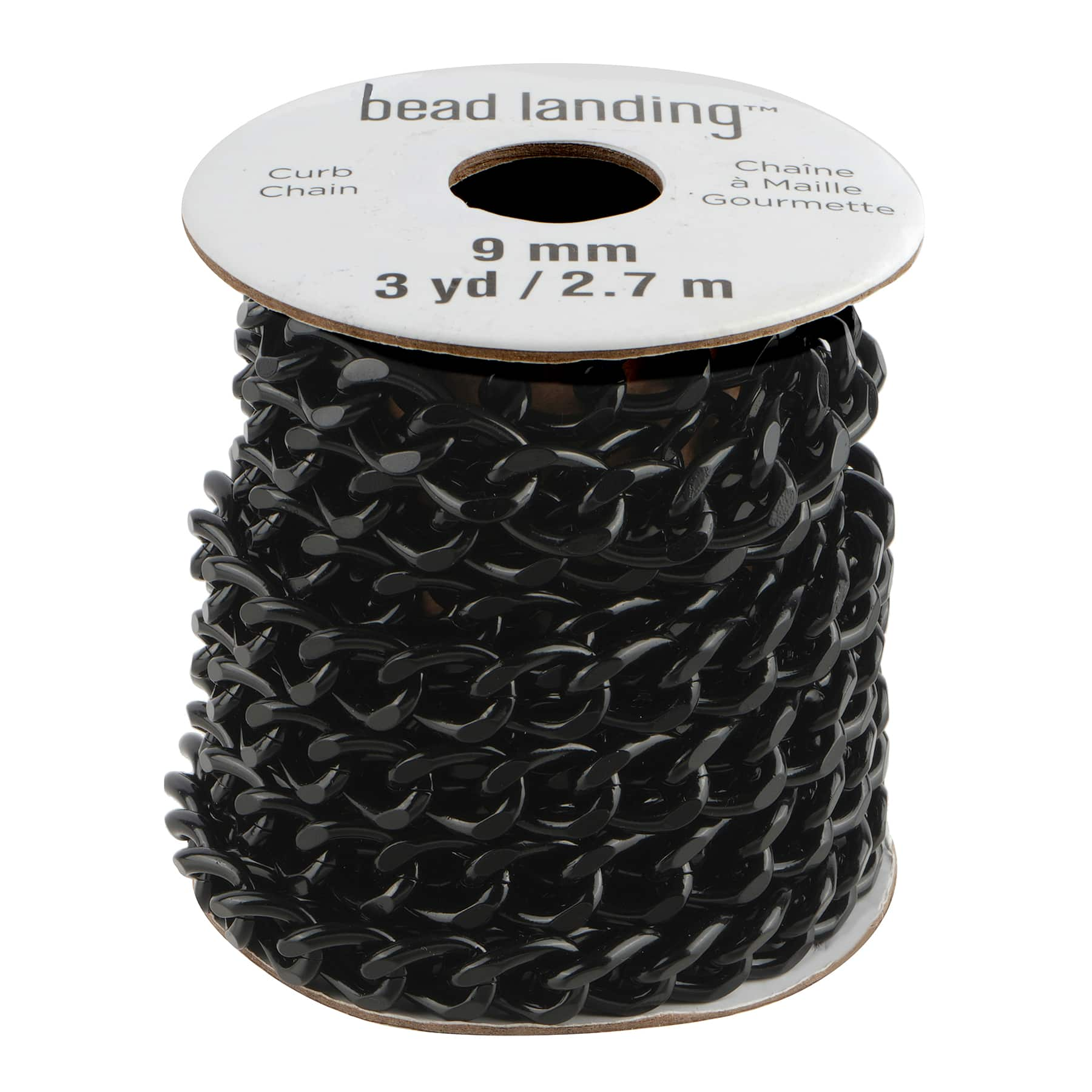 9mm Black Curb Chain Spool, 3yd. by Bead Landing&#x2122;