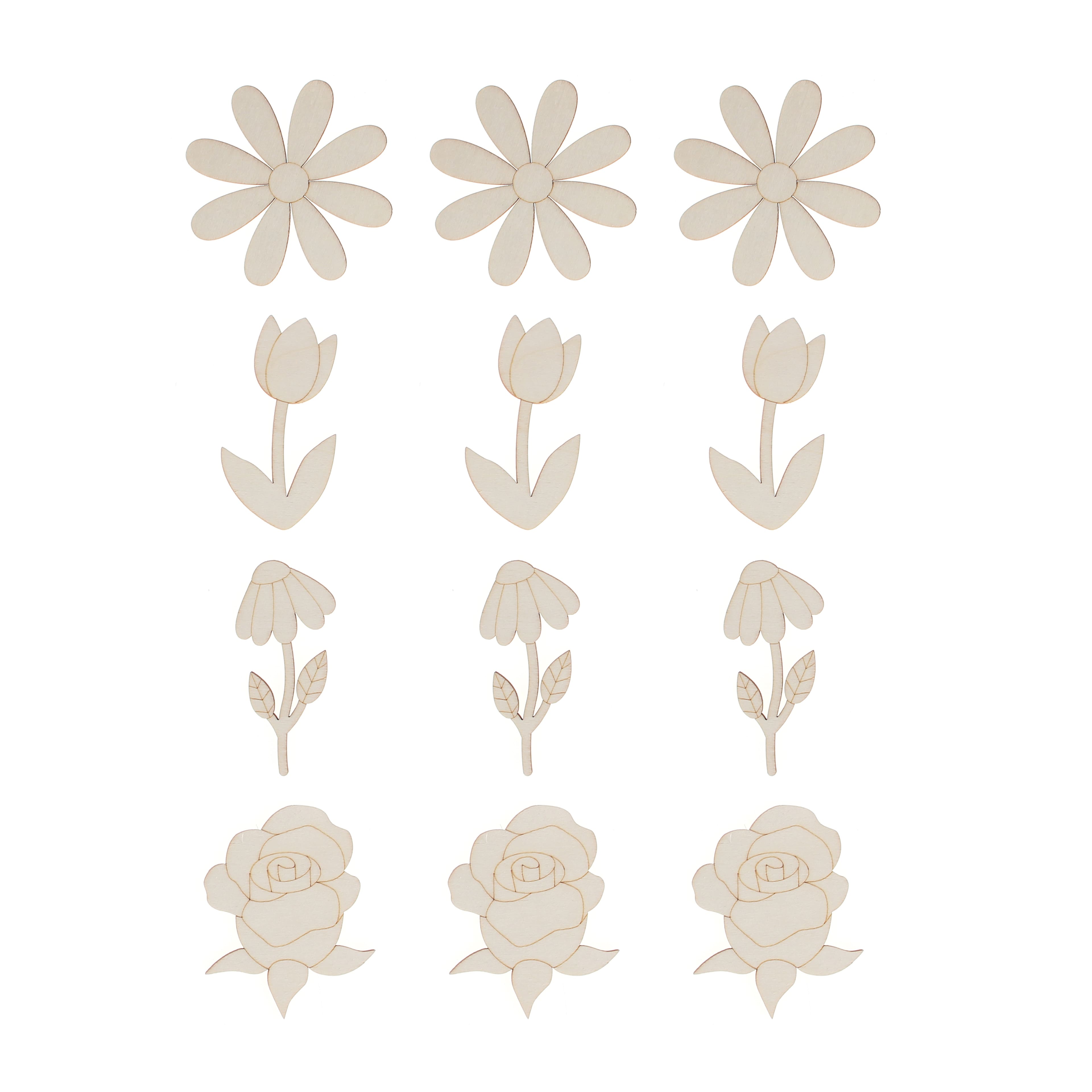 Flowers Plywood Shapes by Make Market®