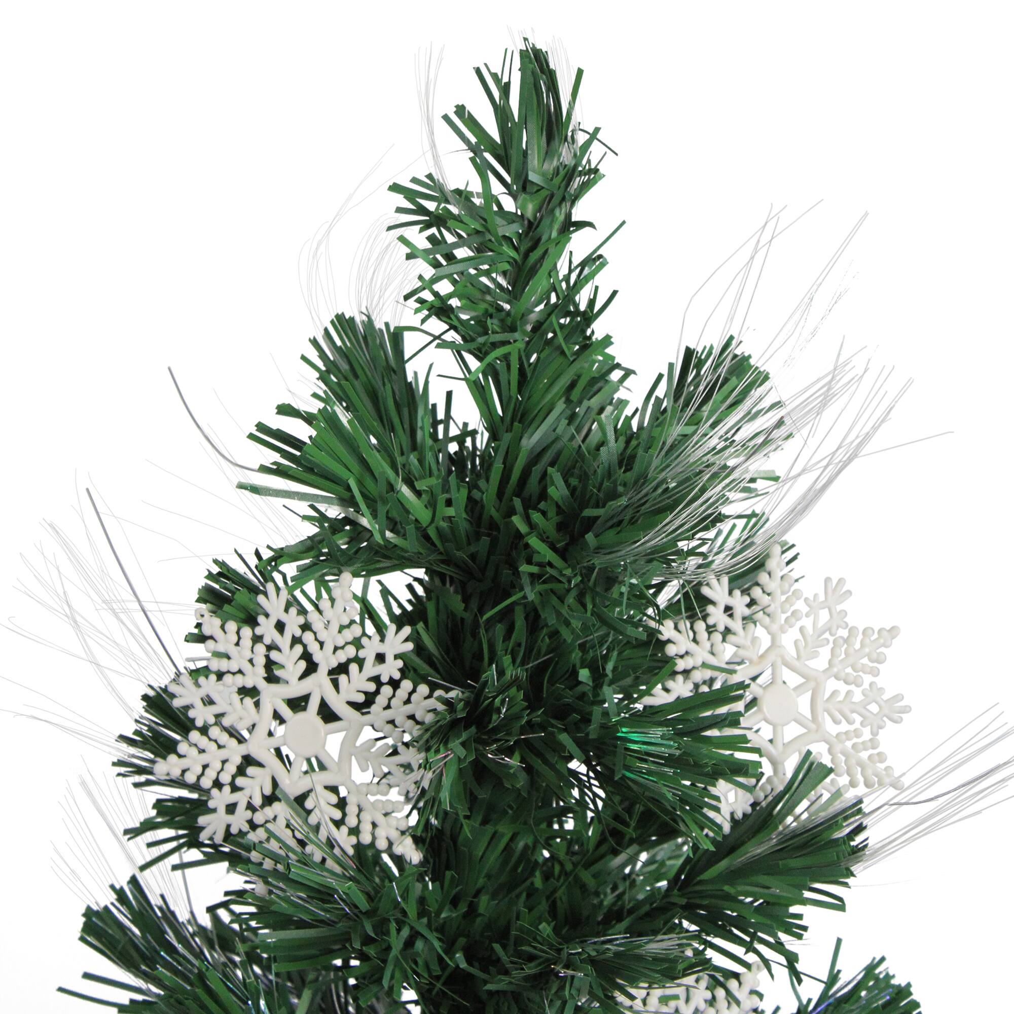 3ft. Fiber Optic Color Changing Artificial Christmas Tree with White Snowflakes