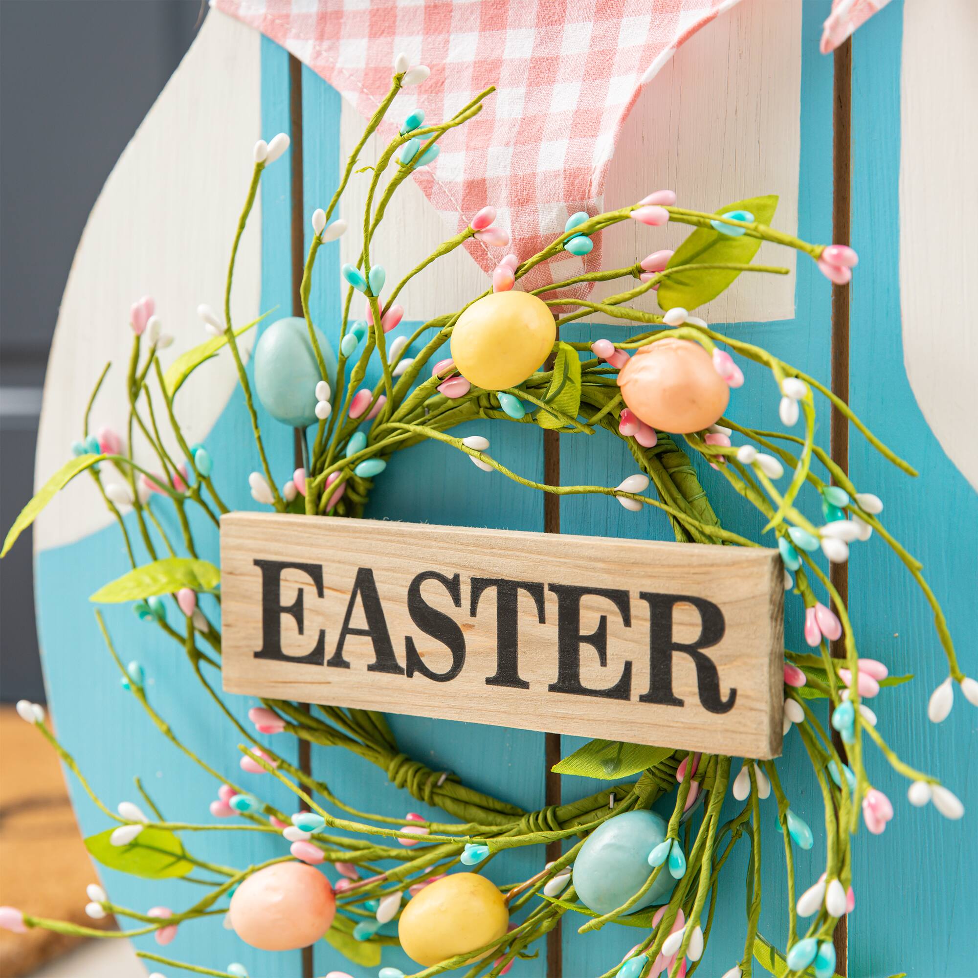 Glitzhome&#xAE; 30&#x22; Easter Wooden Bunny Porch D&#xE9;cor