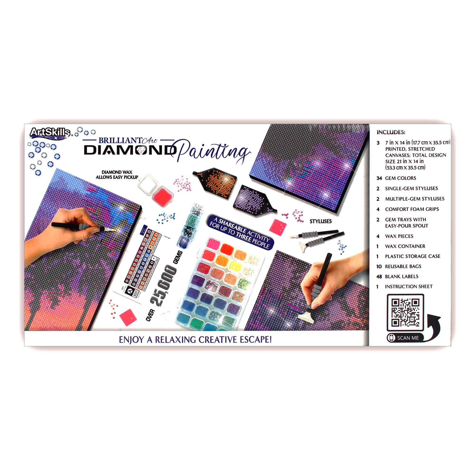 ArtSkills&#xAE; Brilliant Art Beach Sunset Stretched Canvas Diamond Painting Kit