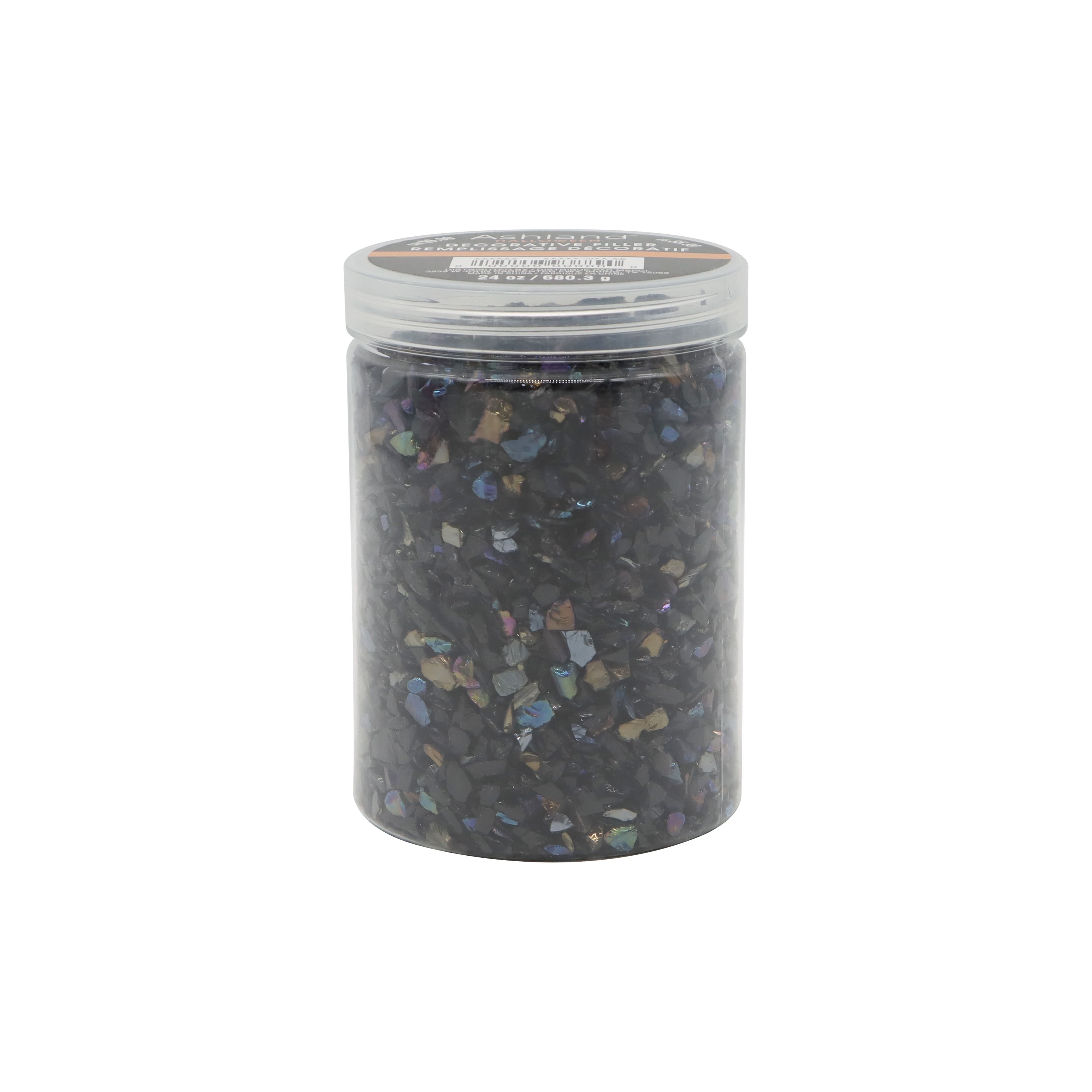 24oz. Black Iridescent Micro Crushed Glass Decorative Filler by Ashland®