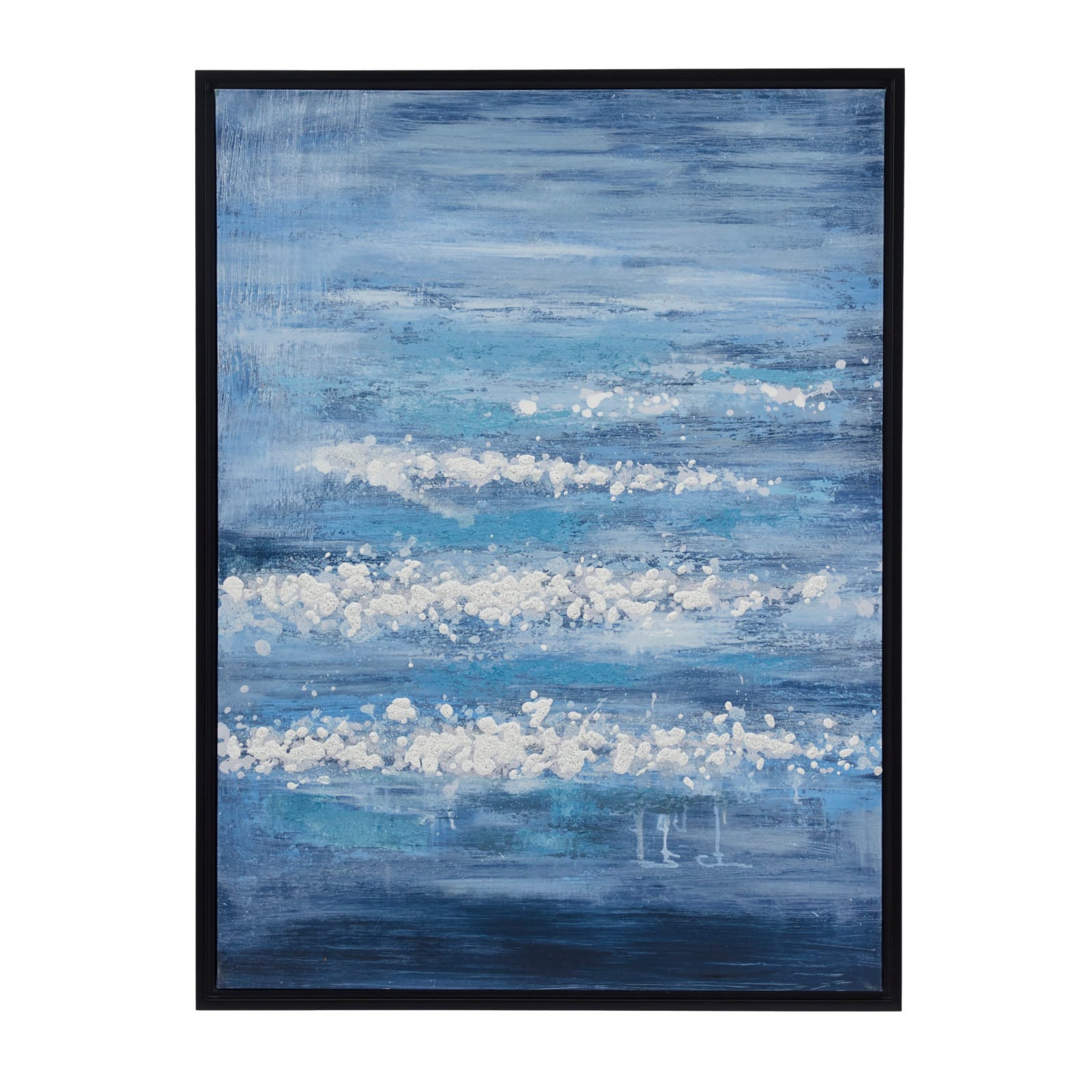 Blue Wood Modern Framed Wall Art 39&#x22; x 30&#x22;