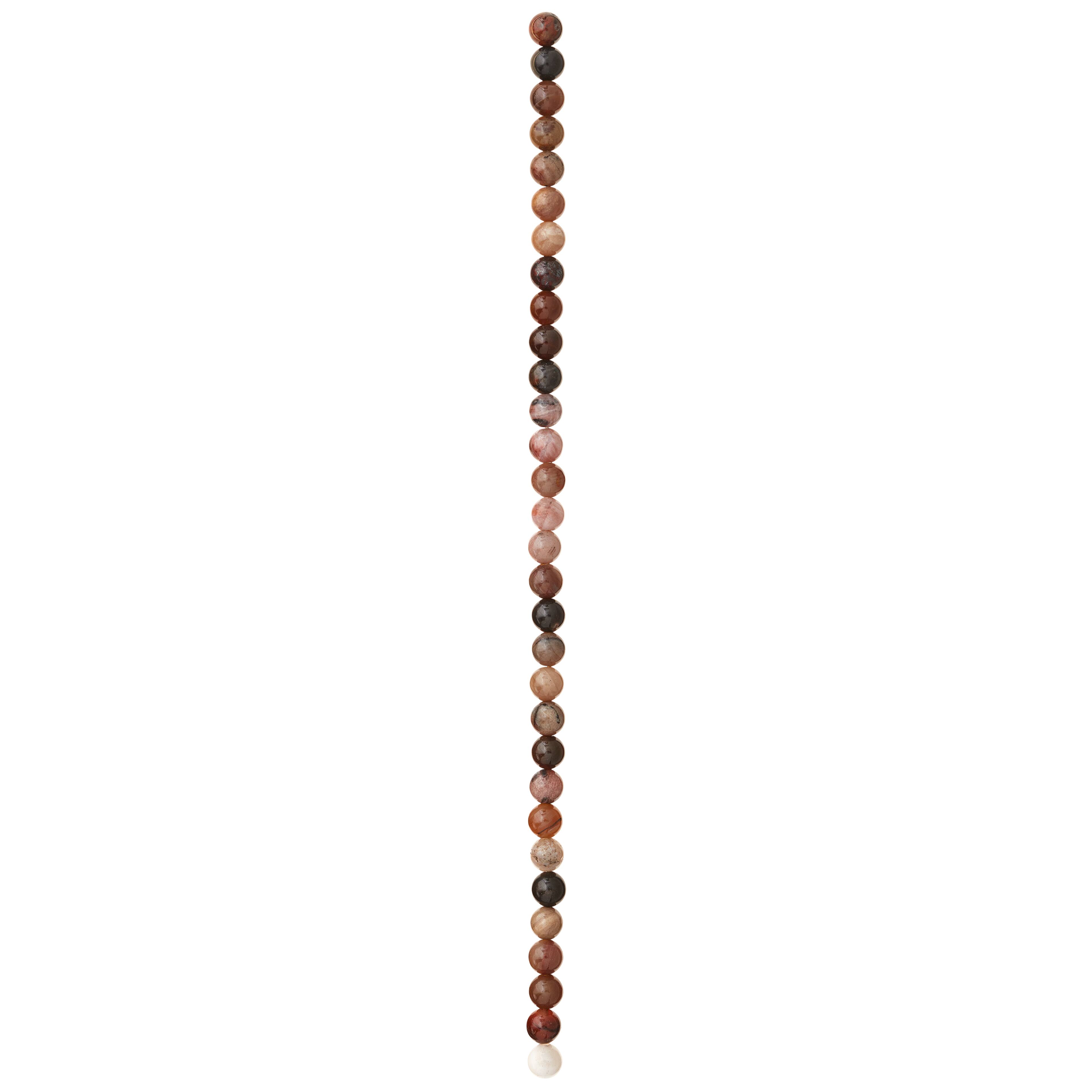 12 Pack: Wood Opalite Round Beads, 6mm by Bead Landing&#x2122;