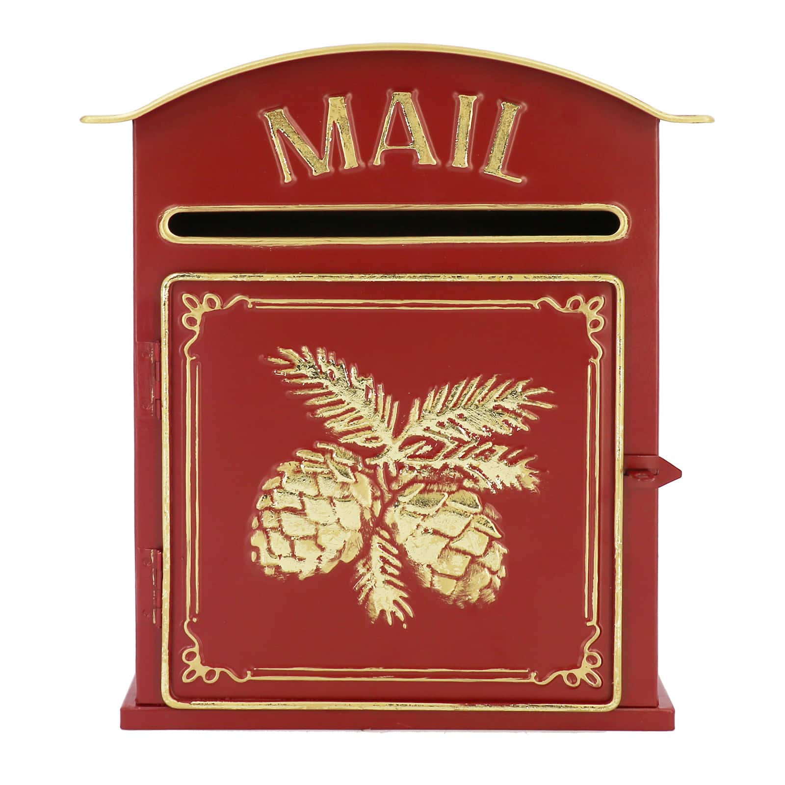 12.5" Decorative Metal Pine & Pinecone Mailbox by Ashland®