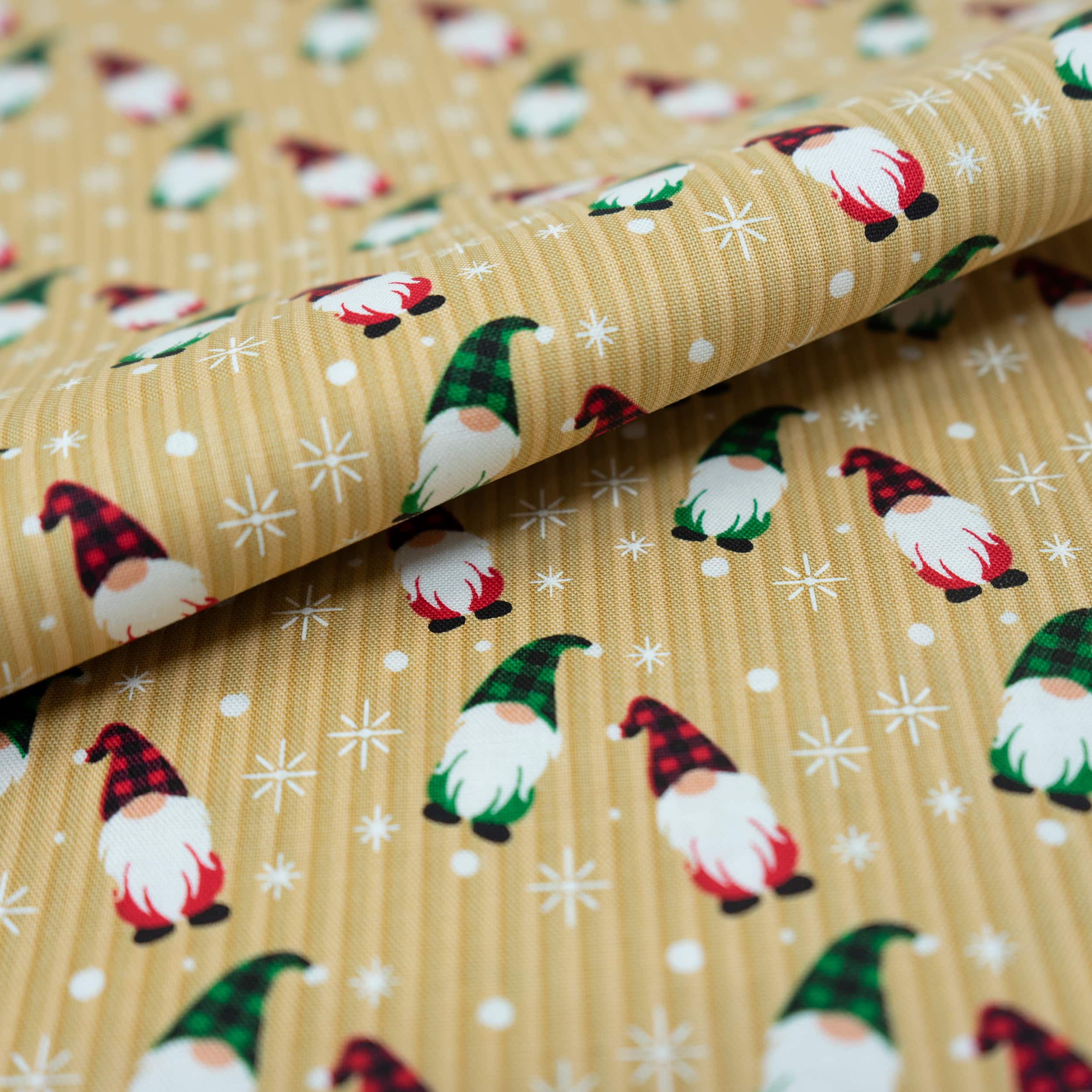 SINGER Christmas Holiday Happy Gnomes Cotton Fabric