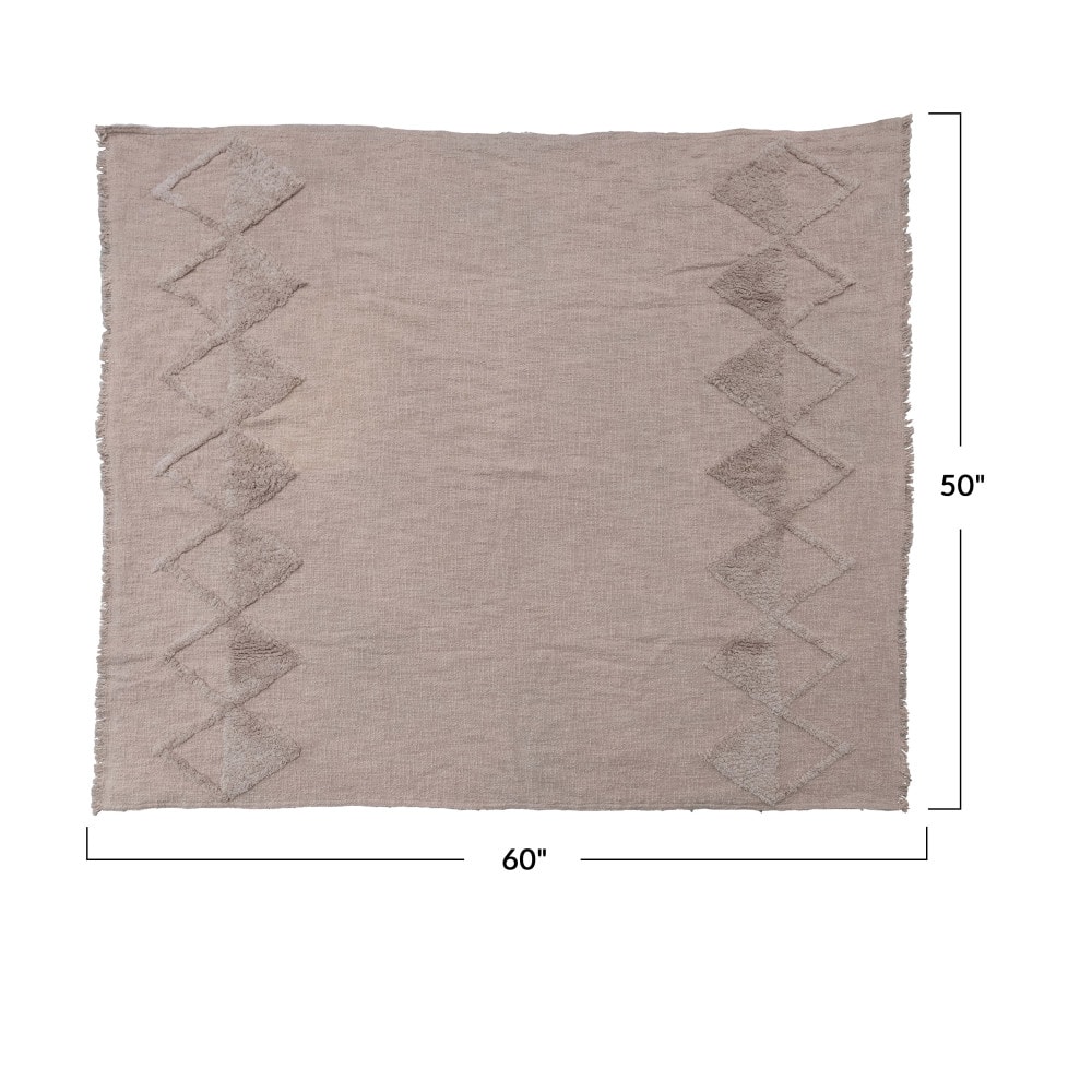 Hello Honey® Cream Pattern Cotton Tufted Throw Blanket