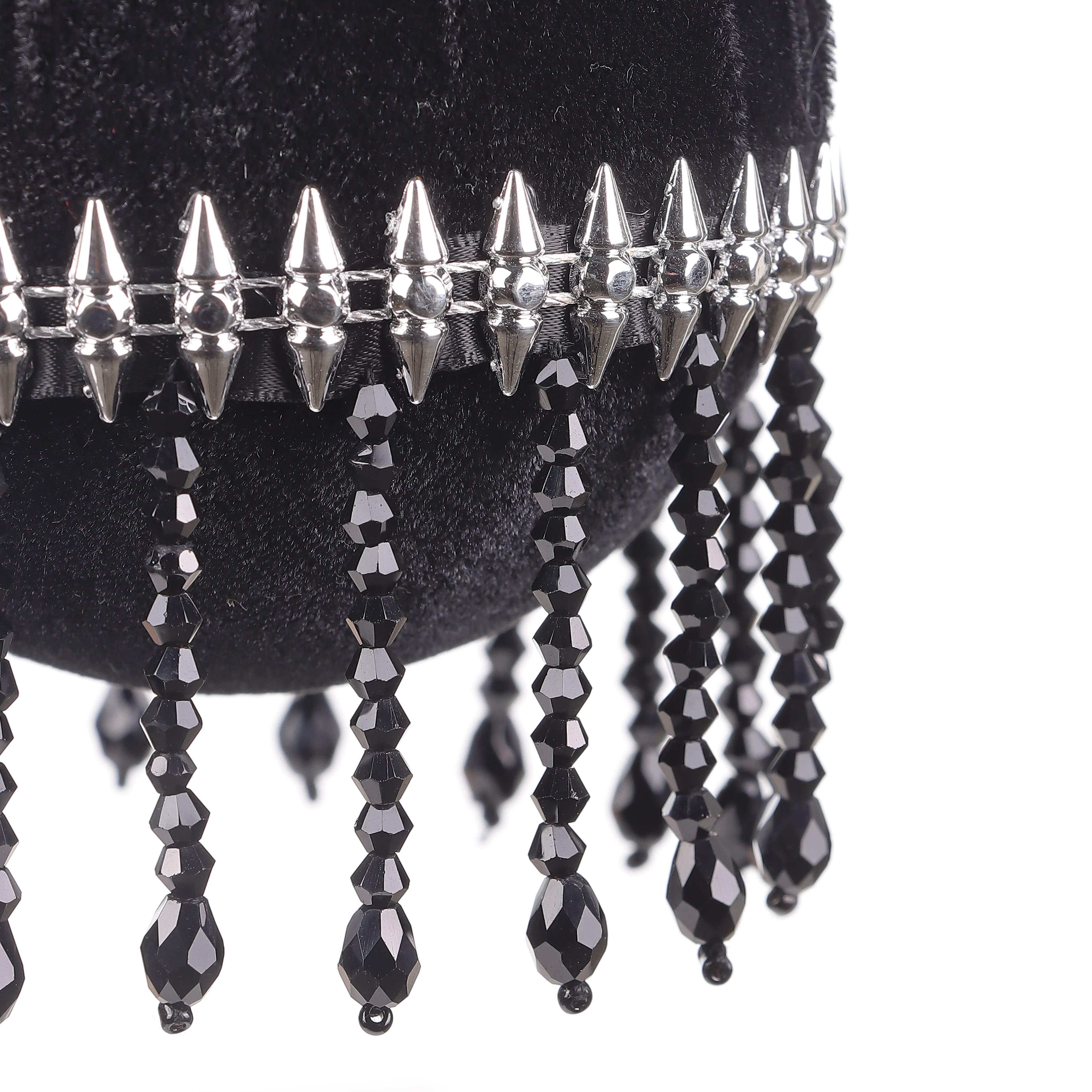 4&#x22; Black Ball Ornament with Dangling Jewels by Ashland&#xAE;