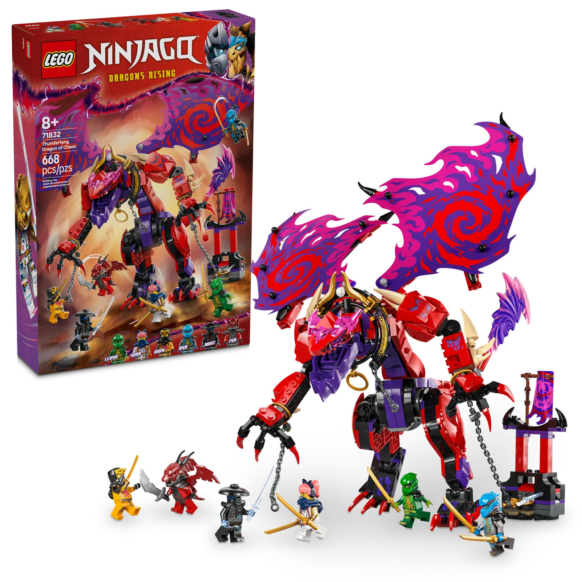LEGO® NINJAGO® Thunderfang Dragon of Chaos Ninja Toy Set 71832