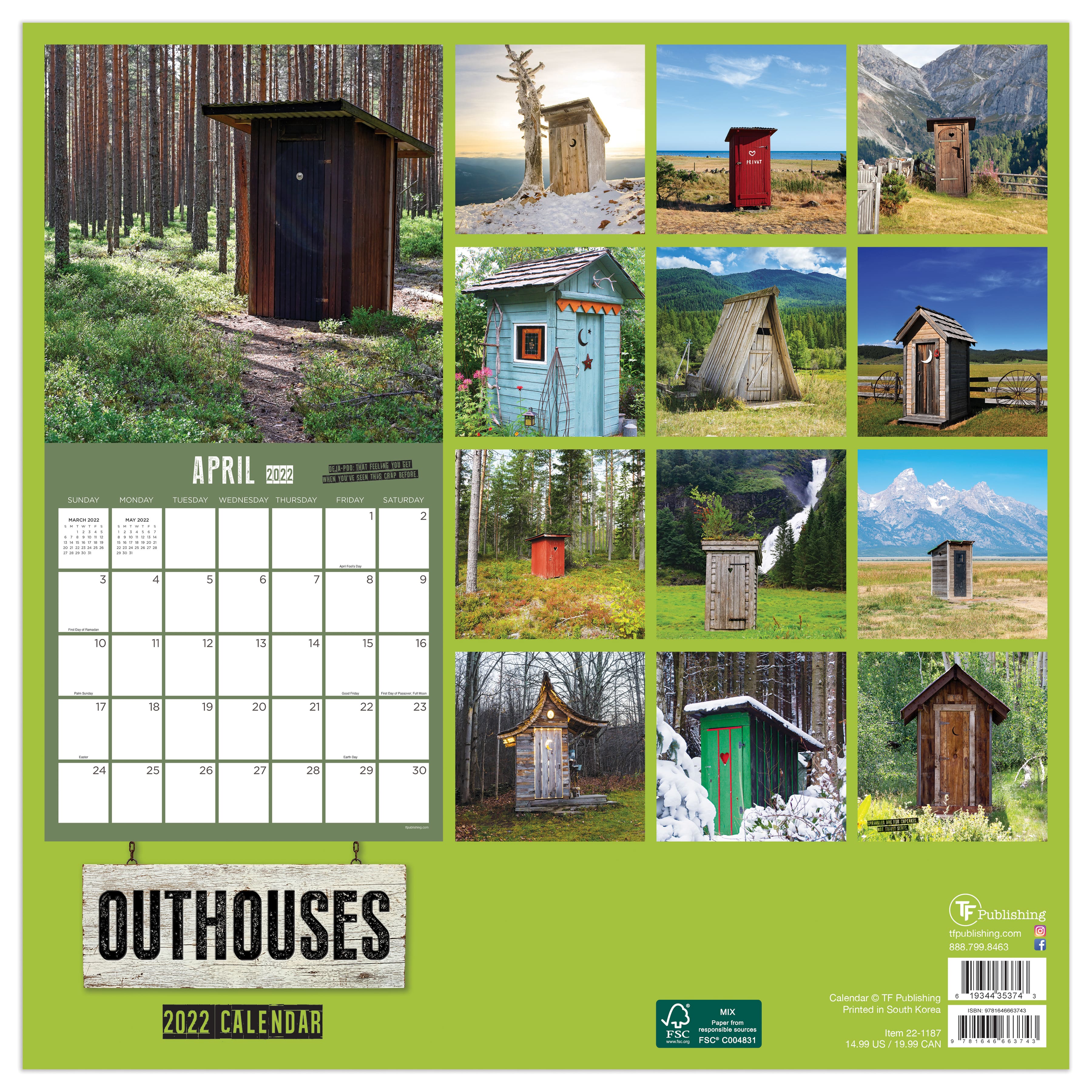 2022 Outhouses Wall Calendar | Michaels