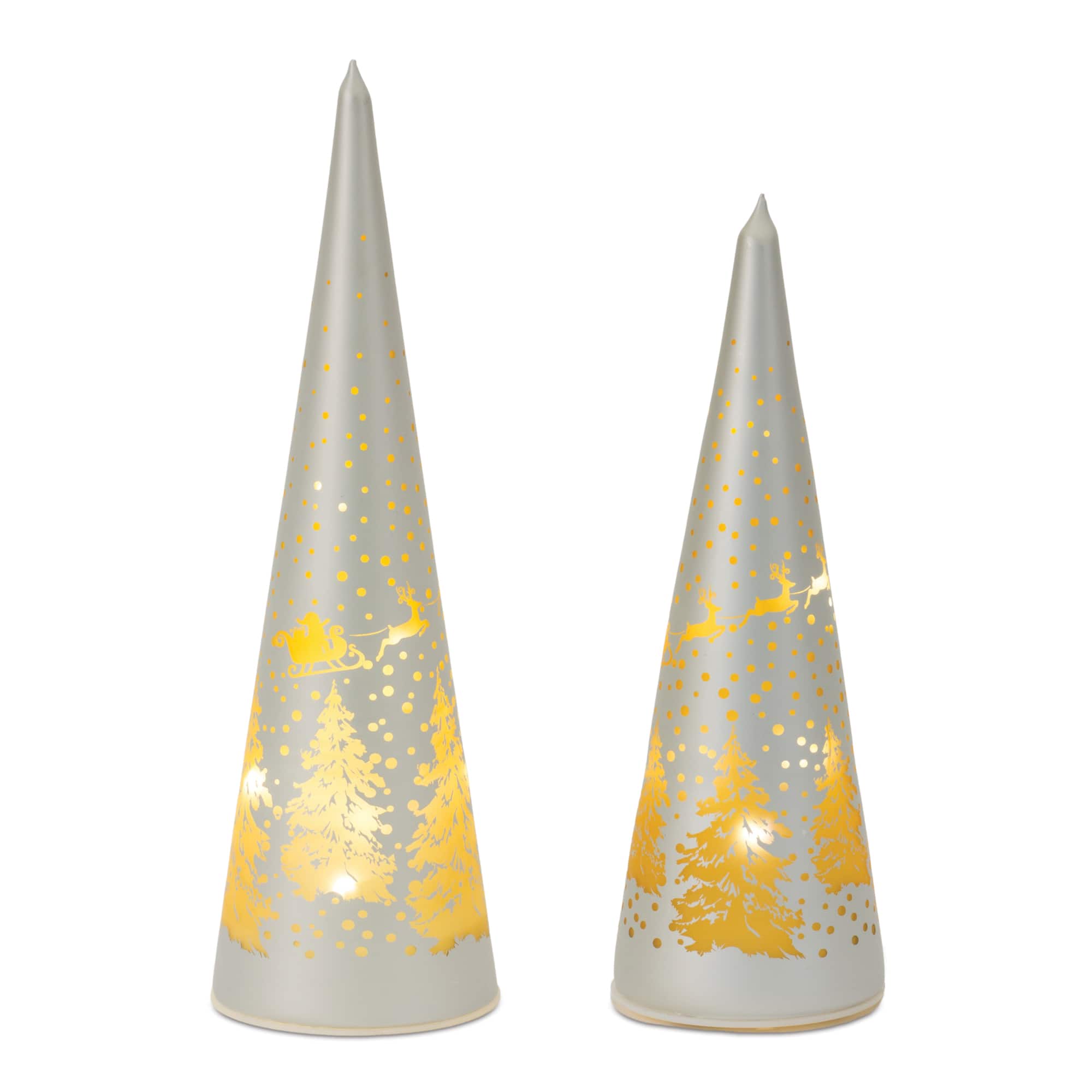 Frosted LED Glass Tree D&#xE9;cor Set