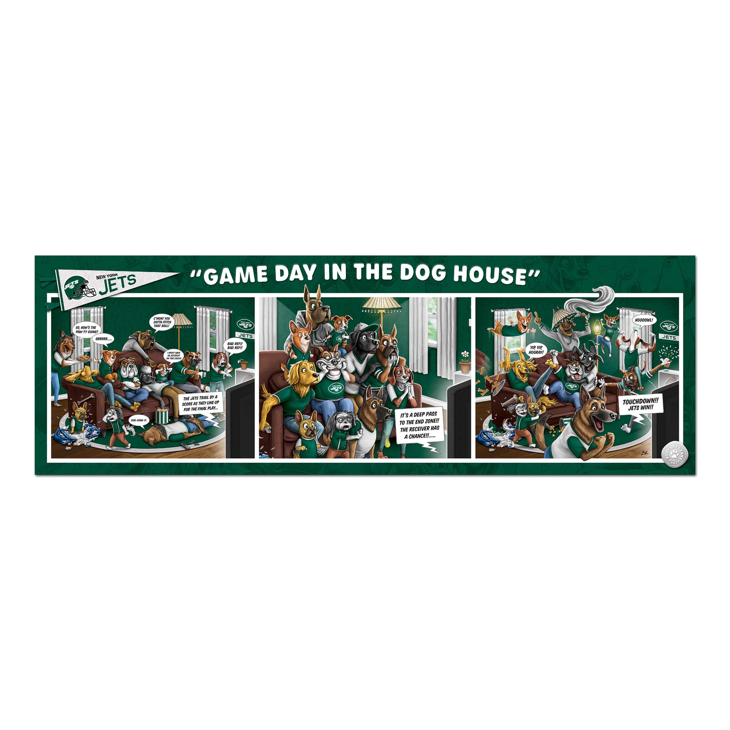 NFL Game Day in the Dog House 1,000 Piece Puzzle