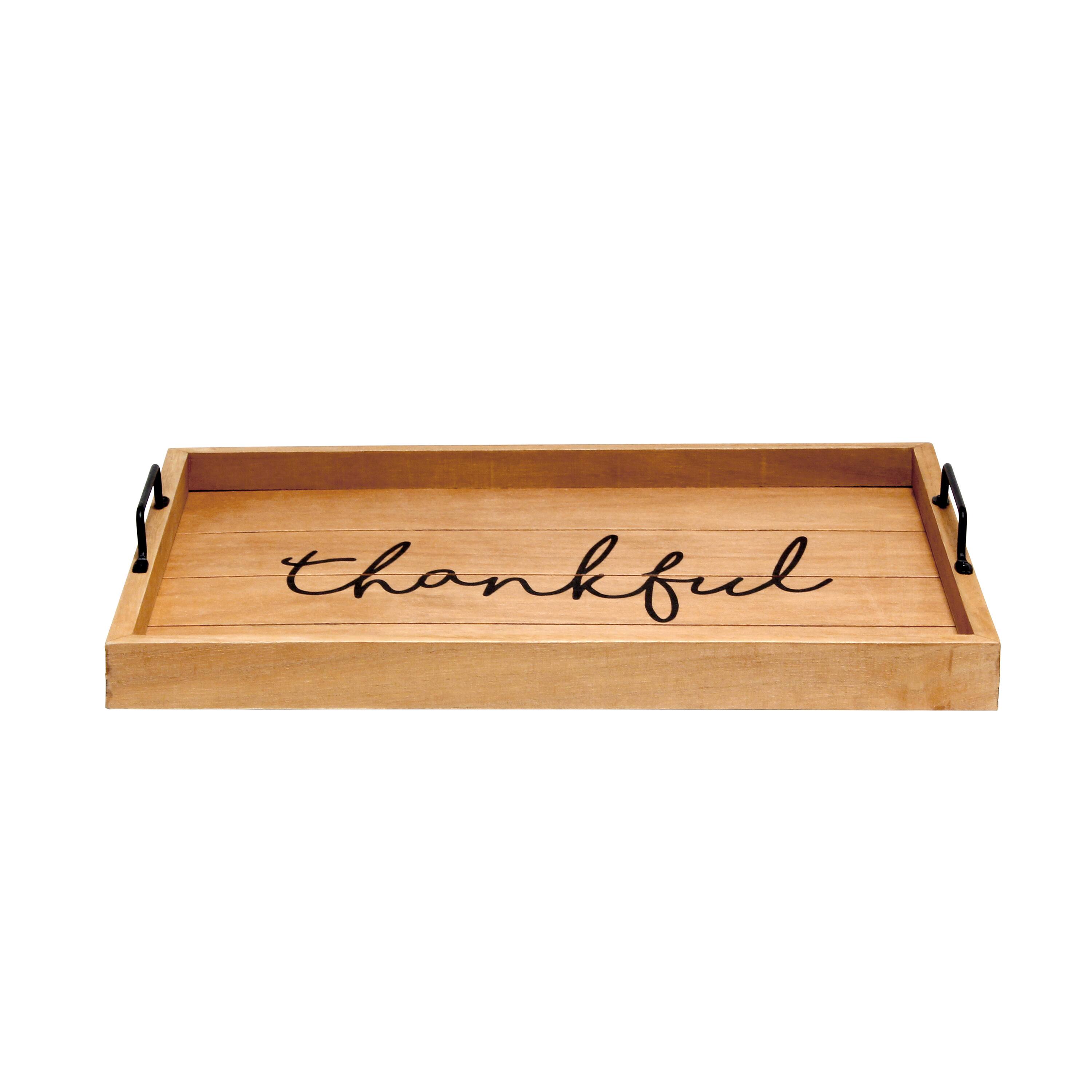 Elegant Designs™ 15.5" Thankful Serving Tray with Handles