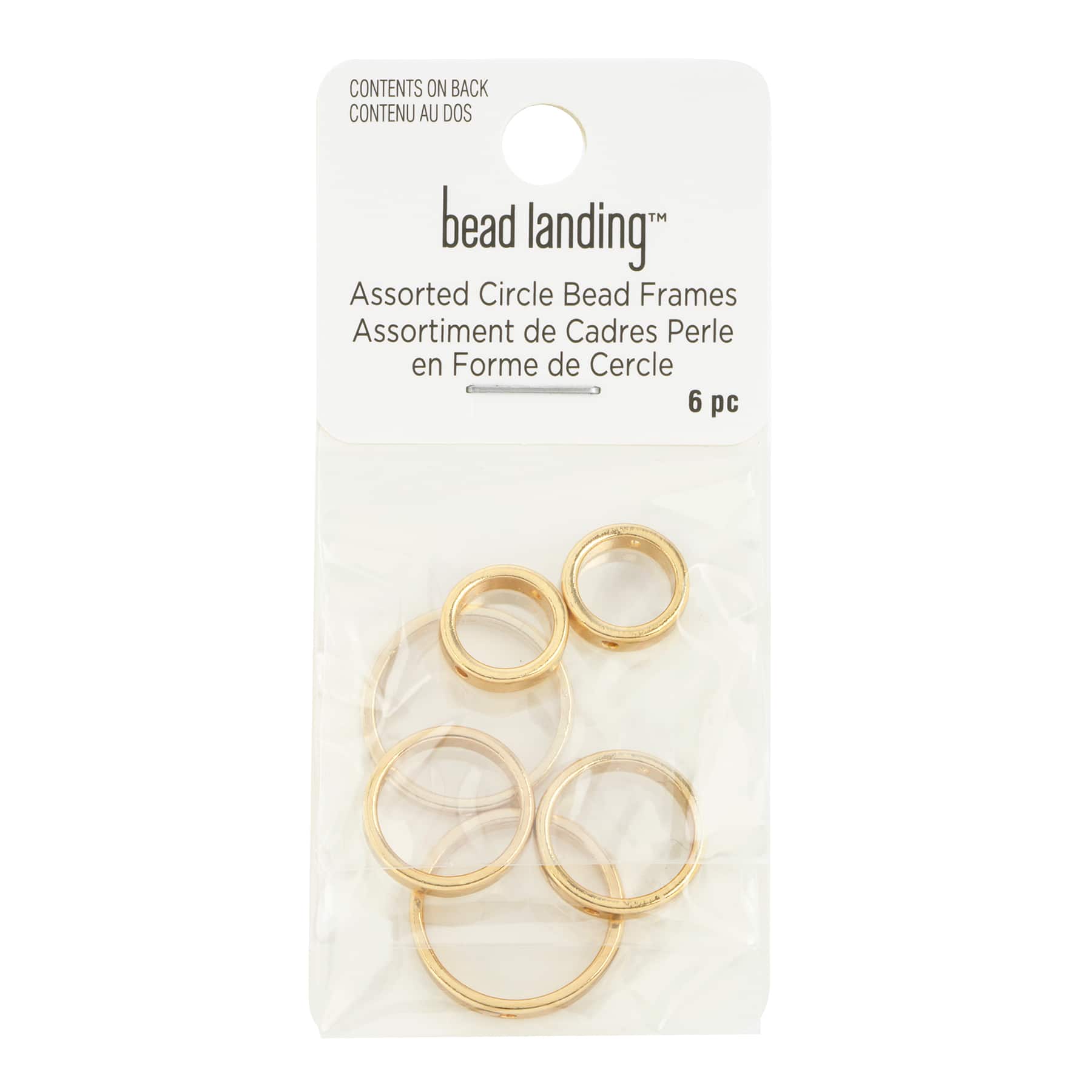 Gold Assorted Circle Bead Frames, 6ct. by Bead Landing&#x2122;