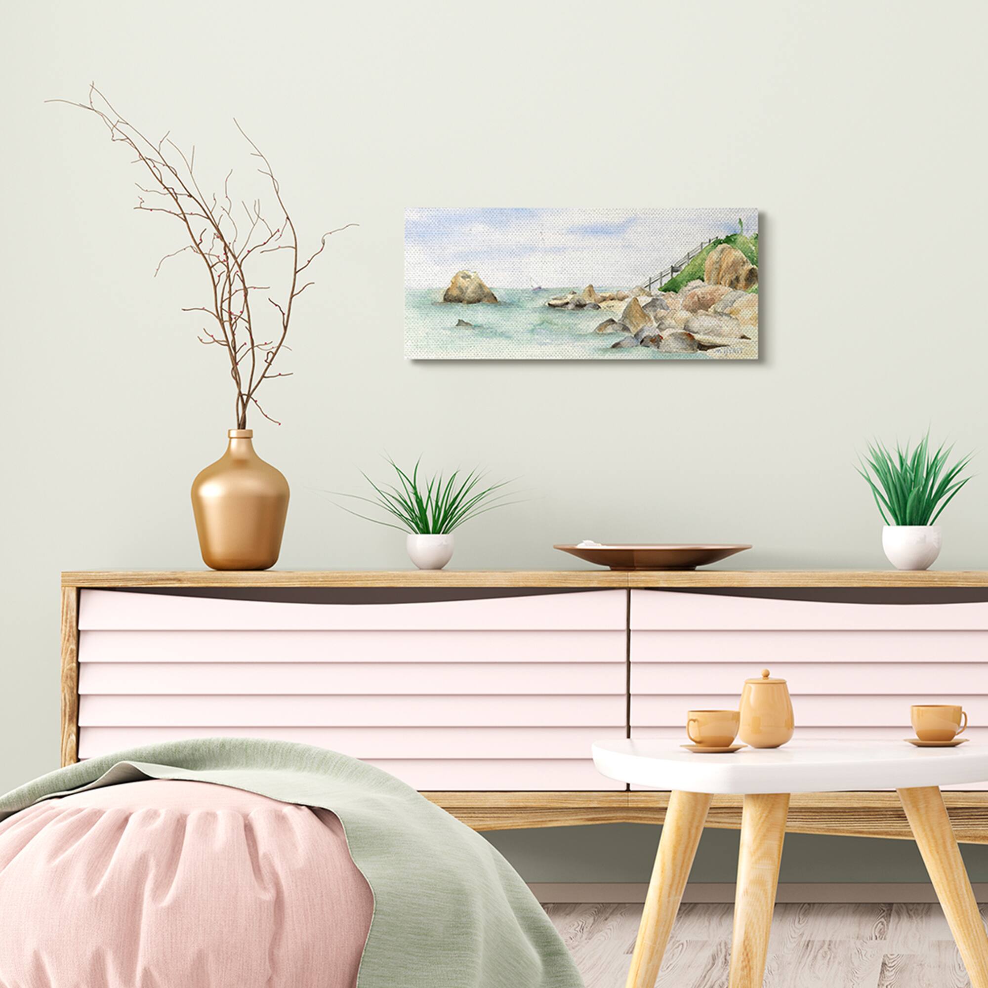 Stupell Industries Rocky Point Coastal Seascape Wall Accent