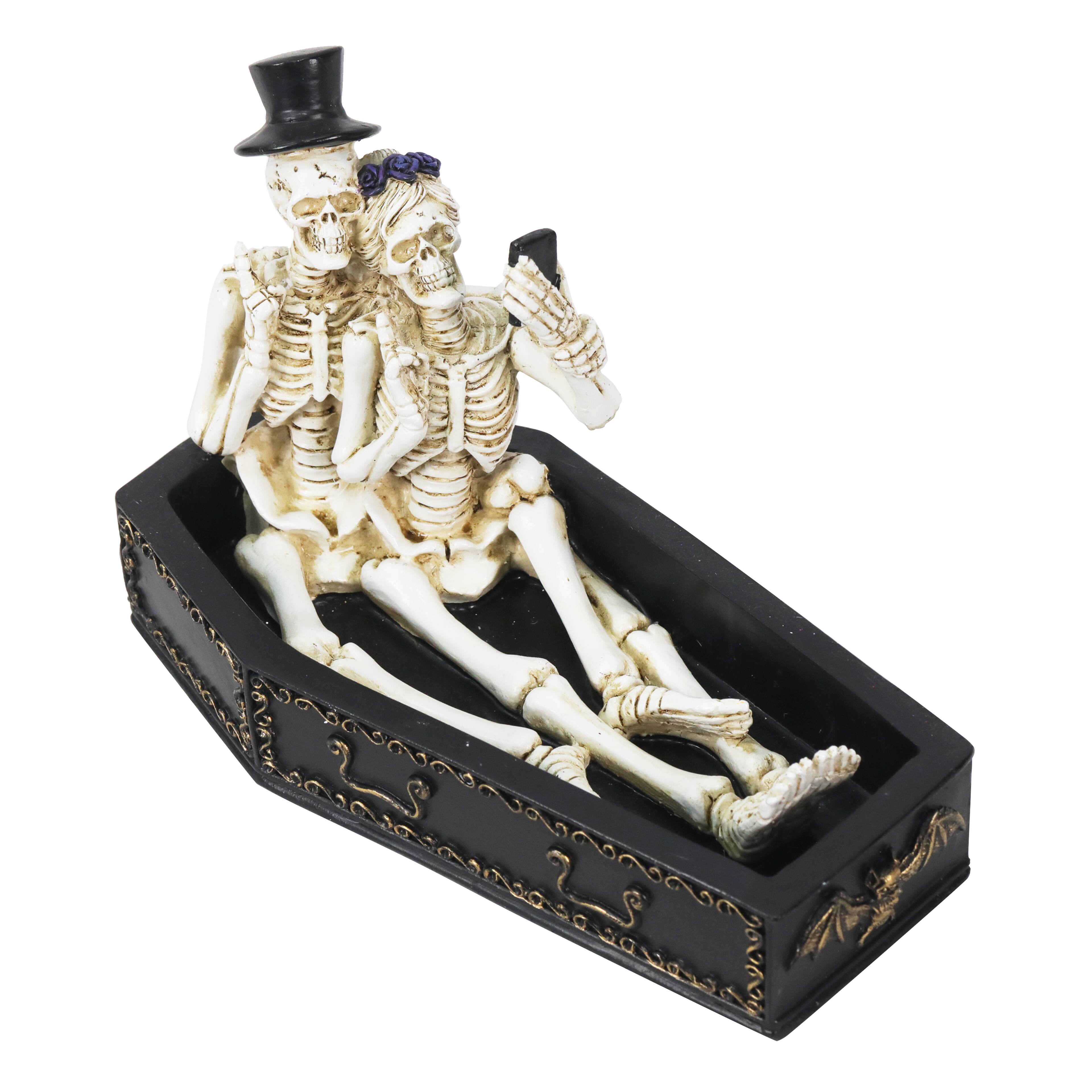 8" Skeleton Lovers with Coffin Tabletop Décor by Ashland®
