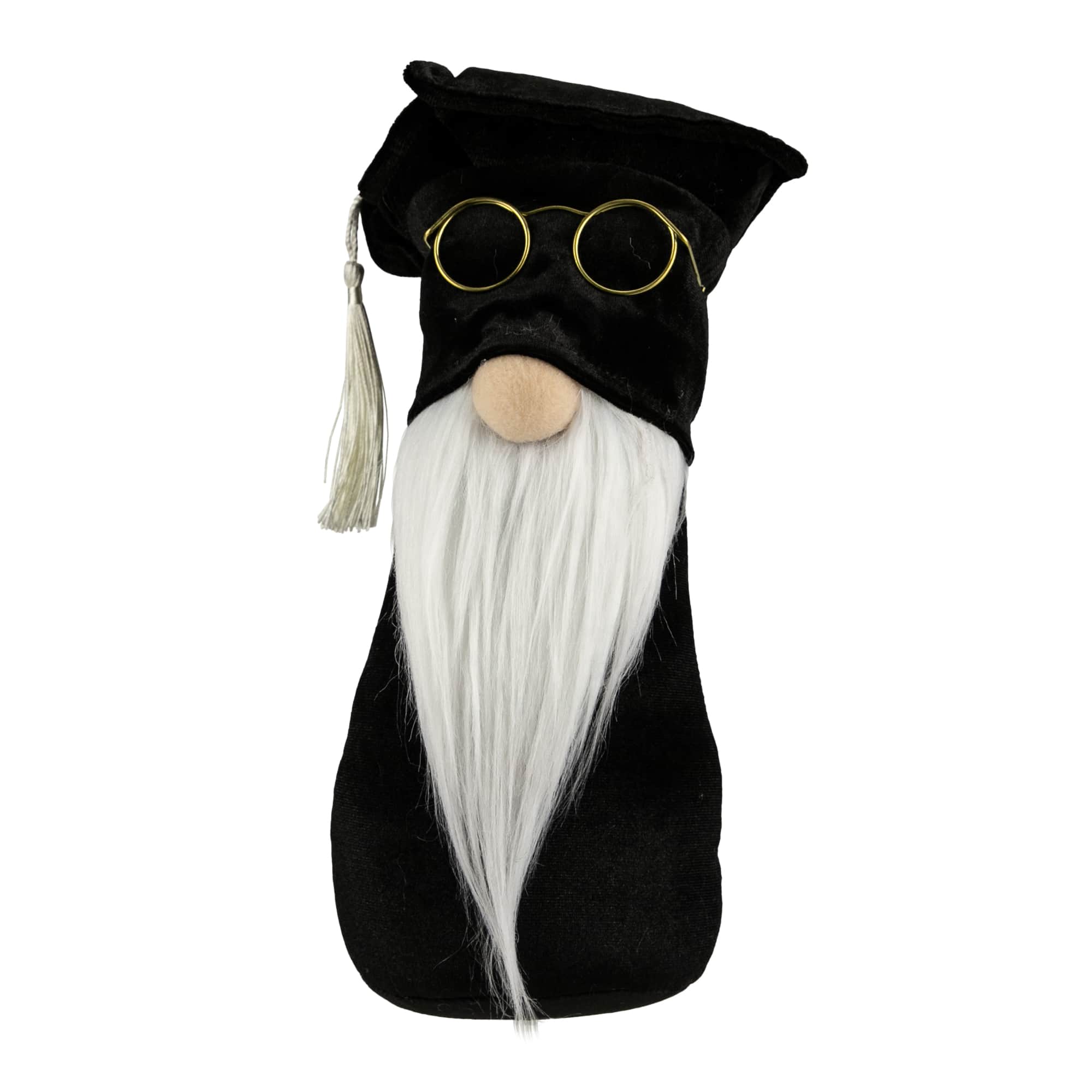 10.5" Graduation Day Boy Gnome in Black Cap & Gown