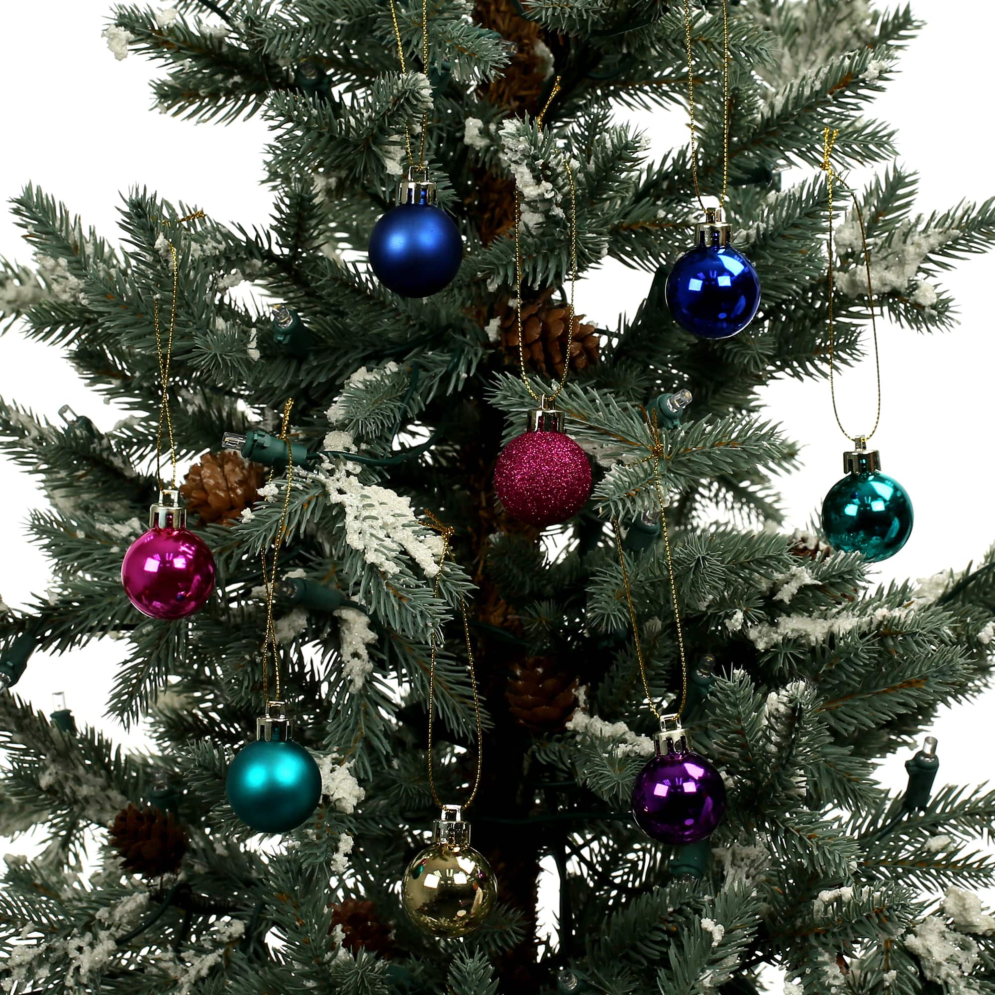 34 Pack 1&#x22; Jewel Tone Plastic Ball Ornaments by Ashland&#xAE;