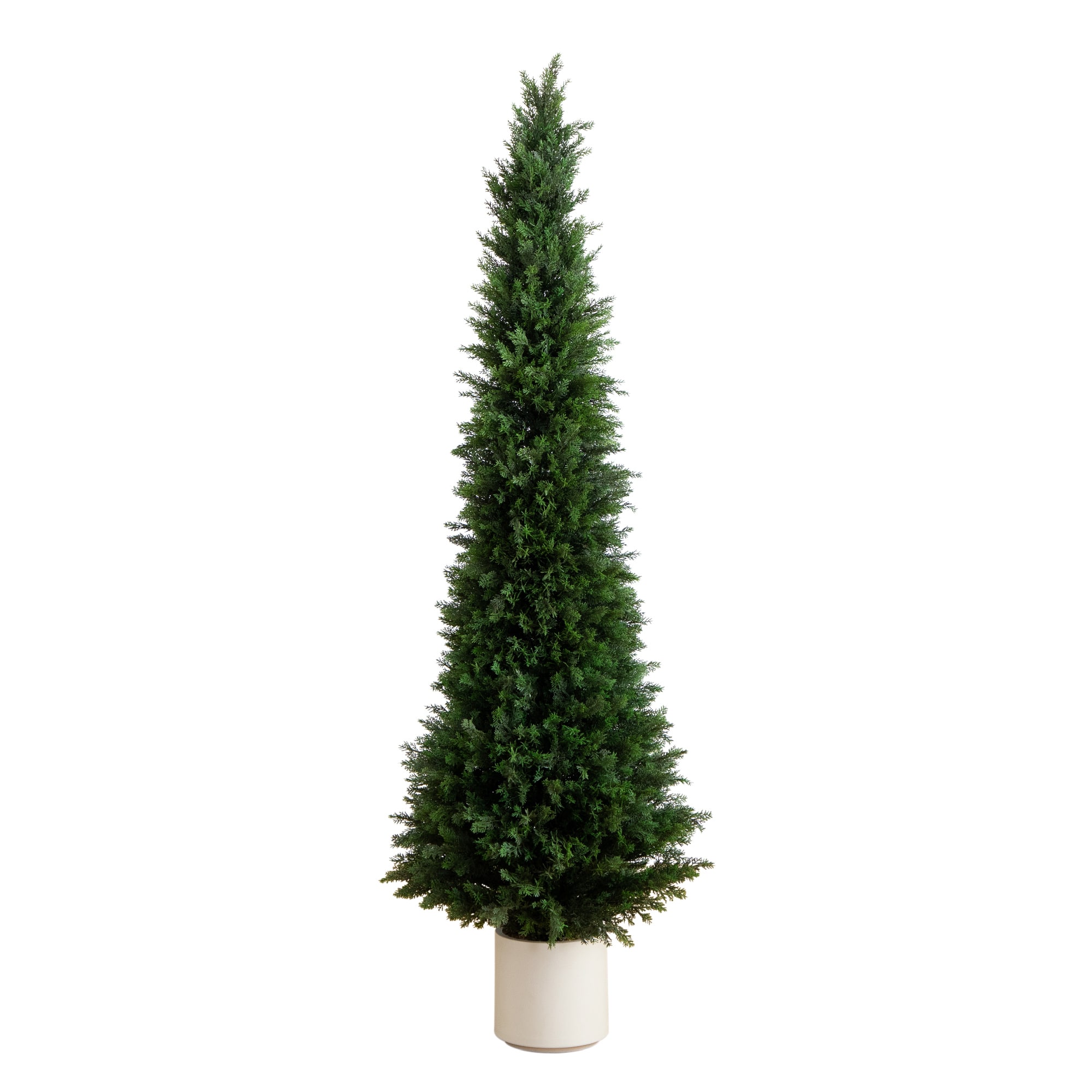 6ft. UV-Resistant Cedar Tree in White Planter