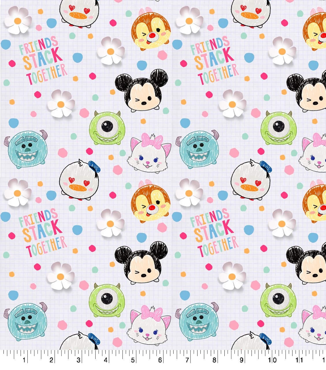 Disney® Tsum Tsum I Love My Friends Cotton Fabric