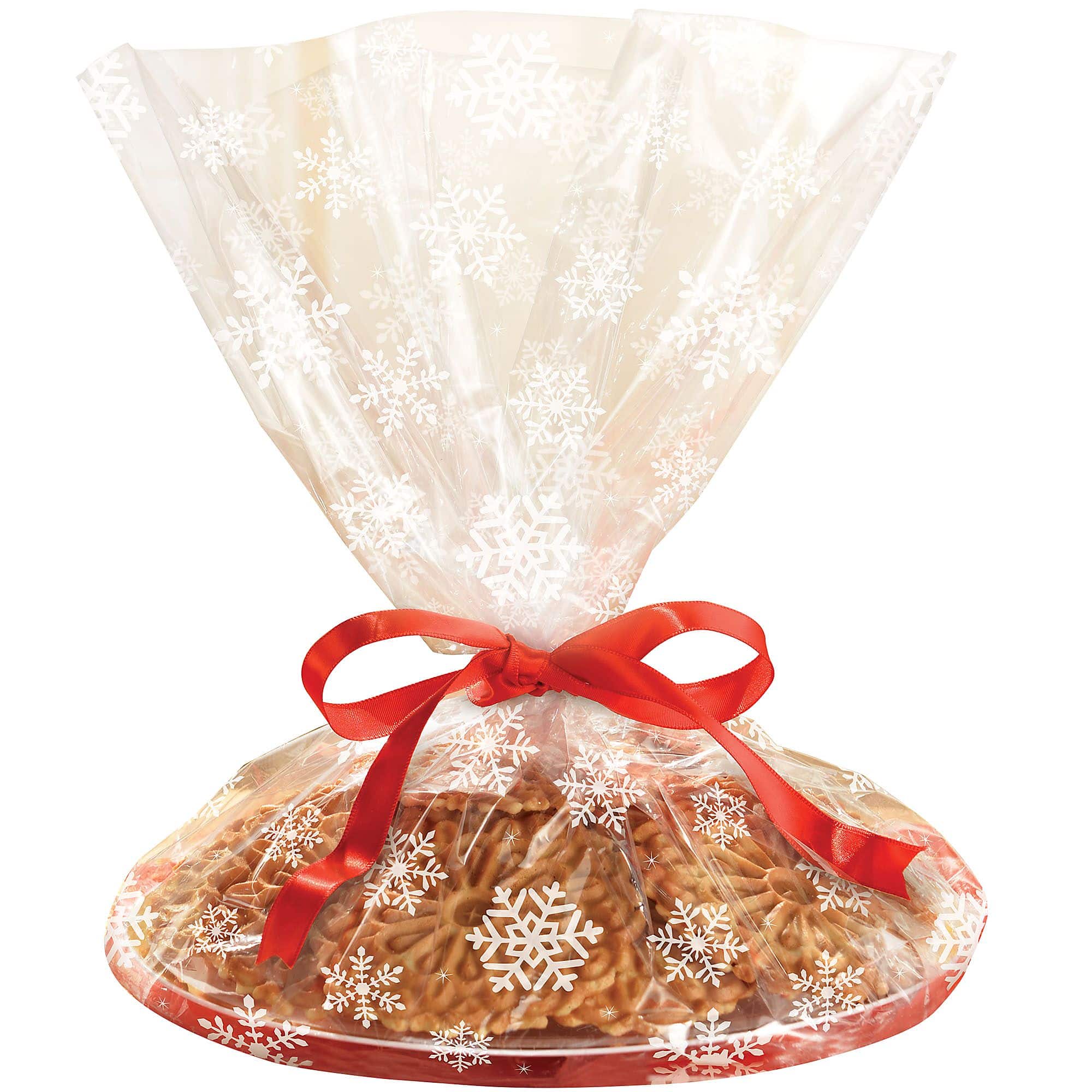 Christmas Snowflake Cellophane Cookie Tray Bags, 6ct.