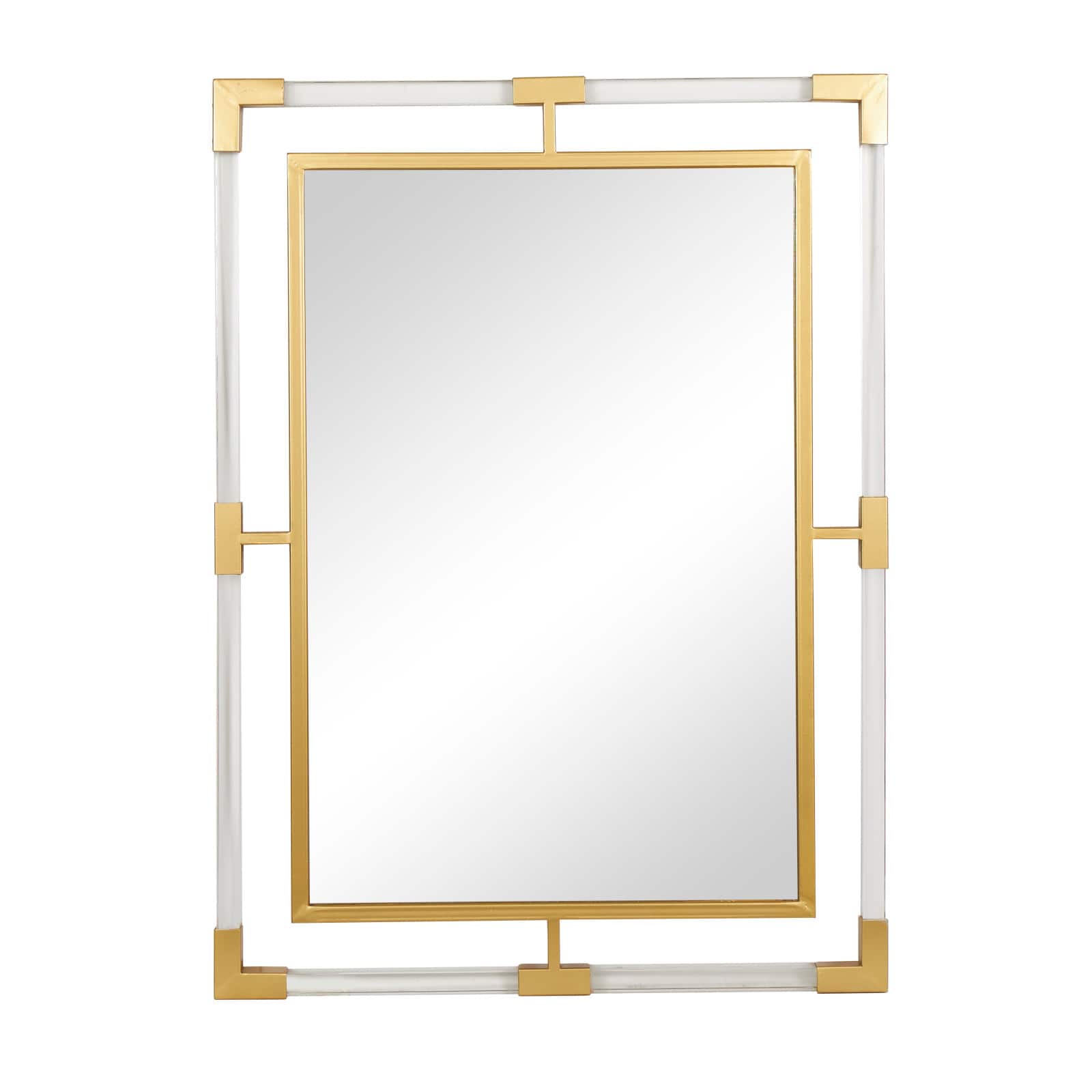 38&#x22; Metal Double Framed Wall Mirror